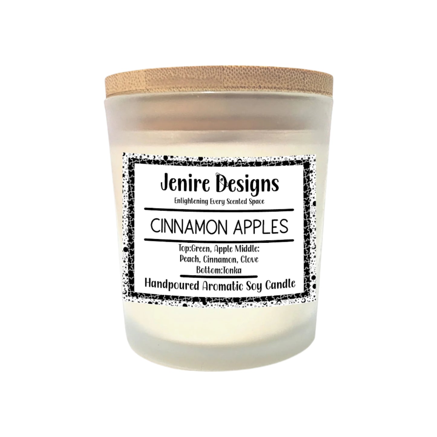 Let the scent of green apple, clove buds, and red-hot cinnamon energize and inspire you. This luxurious soy wax candle will burn for hours, evenly releasing its long-lasting fragrance. With a crackling wood wick, you'll enjoy the cozy atmosphere and inviting ambiance it creates in your living room or bedroom