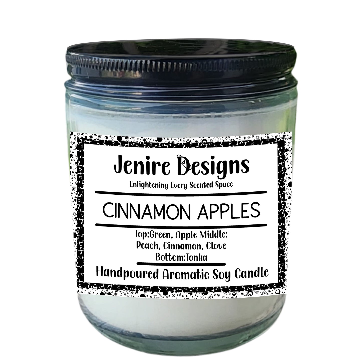 Introducing Cinnamon Apples, a hand-poured soy candle that blends sweet orchard freshness with hearthside warmth—finished with a cotton wick for a cozy ambiance Classic Apple Cinnamon Scent:
Top Notes: Crisp green apple with hints of peach and bergamot for a bright, fruity opening.
Heart Notes: The iconic warmth of cinnamon paired with subtle clove spice adds a cozy depth.
Base Notes: Smooth, creamy tonka rounds out the aroma with soft indulgence.