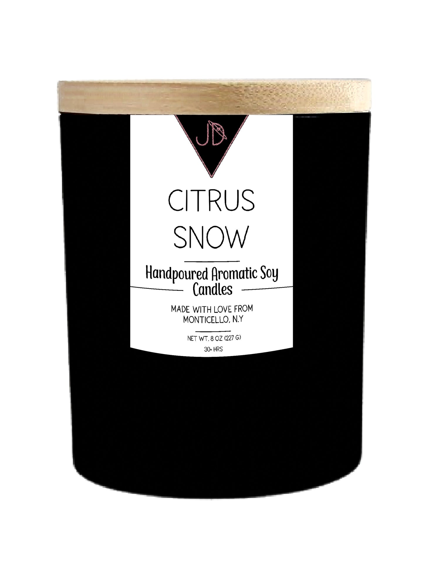 The scent of the first snowfall wrapped around fresh-cut citrus. Citrus Snow opens with a bright burst of winter berry and orange, warming into cozy cinnamon and clove, before melting into a soft dry-down of French vanilla and musk.
It's crisp and sweet all at once — the kind of scent that makes a room feel like the holidays, no matter the date on the calendar.
Hand-poured in small batches in Monticello, NY using clean-burning soy wax and a cotton wick, Citrus Snow burns true to scent for 30+ hours. Finis