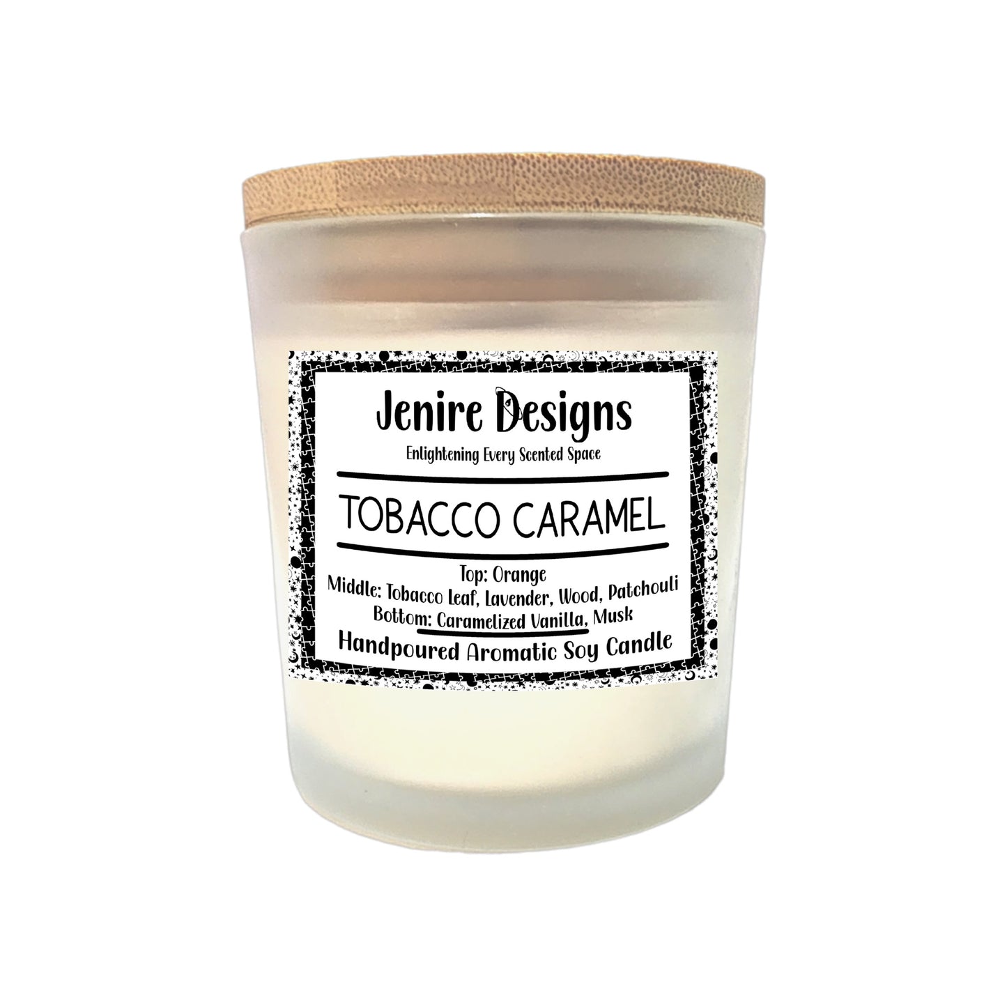 Tobacco Caramel Soy Candle (8 oz) – Smoky Tobacco & Sweet Caramel with a Crackling Wood Wick