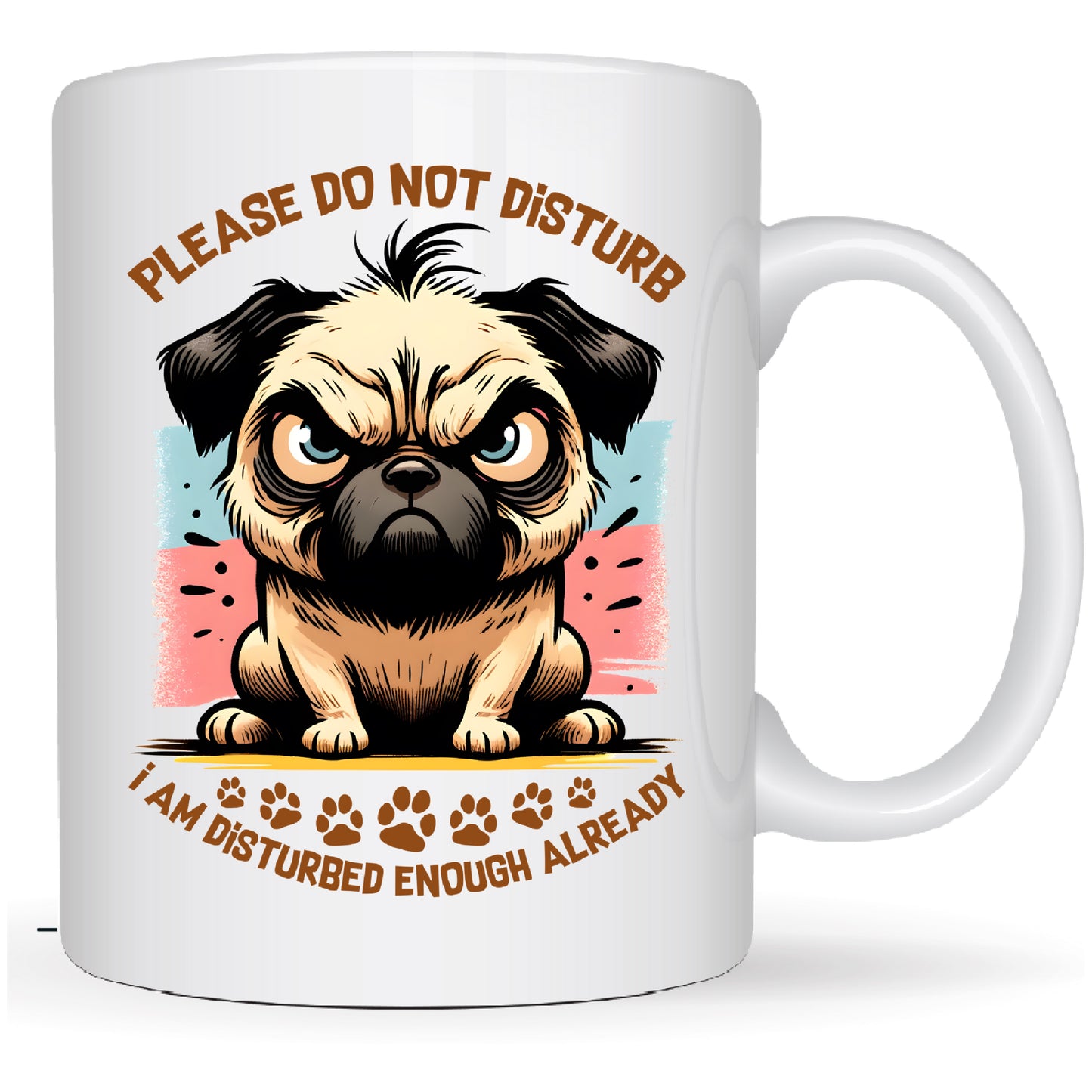 Please Don’t Disturb. I’m Already Disturbed – Funny Soy Candle in Reusable Mug | Tobacco Caramel Scent + Crackling Wood Wick