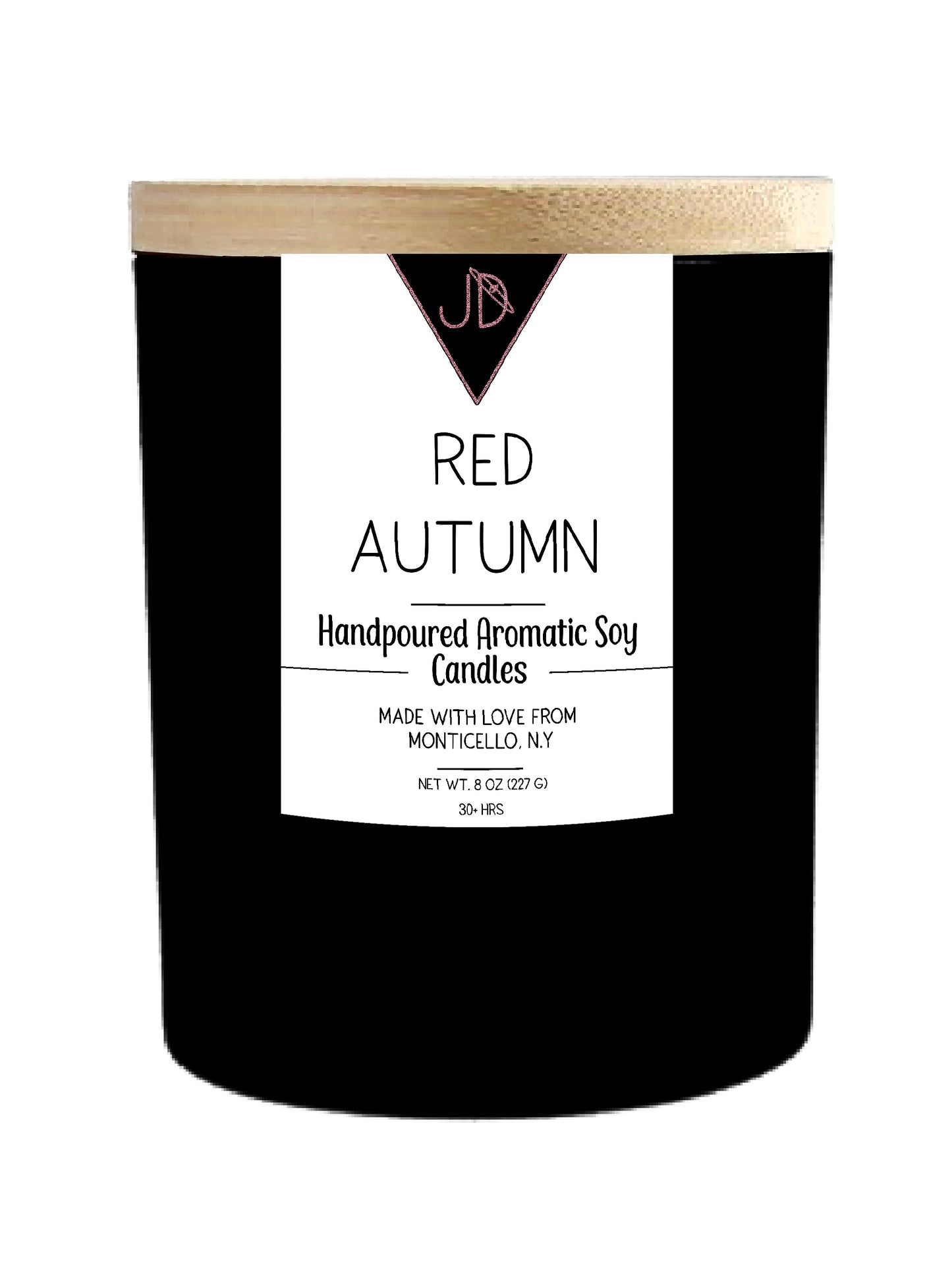 The scent of an orchard in October — crisp, spiced, unmistakably fall. Red Autumn opens with green apple, sweetened by peach, warming into red hot cinnamon and clove. It settles into a smooth tonka base that rounds everything out.
A true classic — nostalgic, cozy, and instantly recognizable the moment it's lit.
Hand-poured in small batches in Monticello, NY using clean-burning soy wax and a cotton wick, Red Autumn burns true to scent for 30+ hours. Finished with a natural wood lid for a warm, minimal look