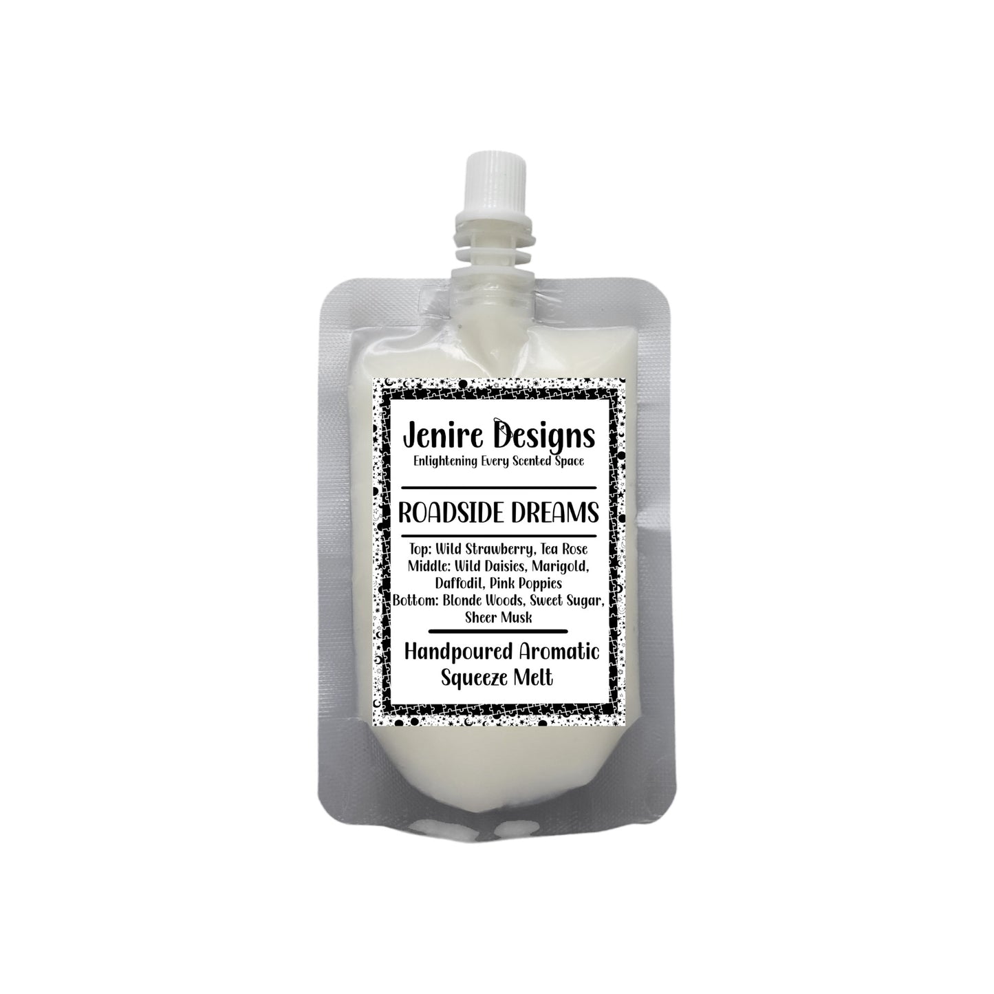 Escape to a golden-hour meadow with our Roadside Dreams Squeezable Wax Melt, 2.5 oz of pure aromatic indulgence. As the sun casts its soft light over rolling hills and wildflower-dappled fields, notes of daisy, daffodil, and pink poppy bloom in harmony. Laced with the sweetness of wild strawberry and grounded by a touch of sheer musk, this highly scented wax melt transforms any space into a peaceful countryside escape. Simply squeeze into your favorite warmer and let the fragrance carry you away.