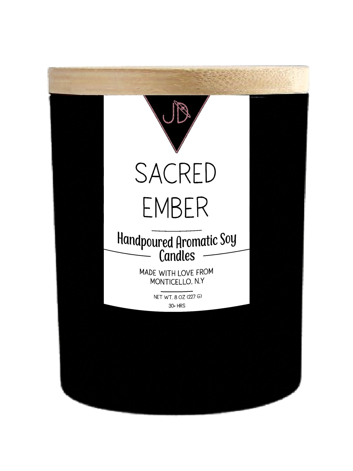 Warm spice curling through smoke, like an old ritual passed down. Sacred Ember opens with black pepper, clove leaf, and nutmeg, softened by a calming layer of lavender. It settles into a rich, resinous base of cedarwood, tonka bean, patchouli, vanilla, amber, sandalwood, and olibanum.
This one is deep and enveloping — perfect for grounding practices, meditation, or simply slowing down at the end of the day.
Hand-poured in small batches in Monticello, NY using clean-burning soy wax and a cotton wick, Sa