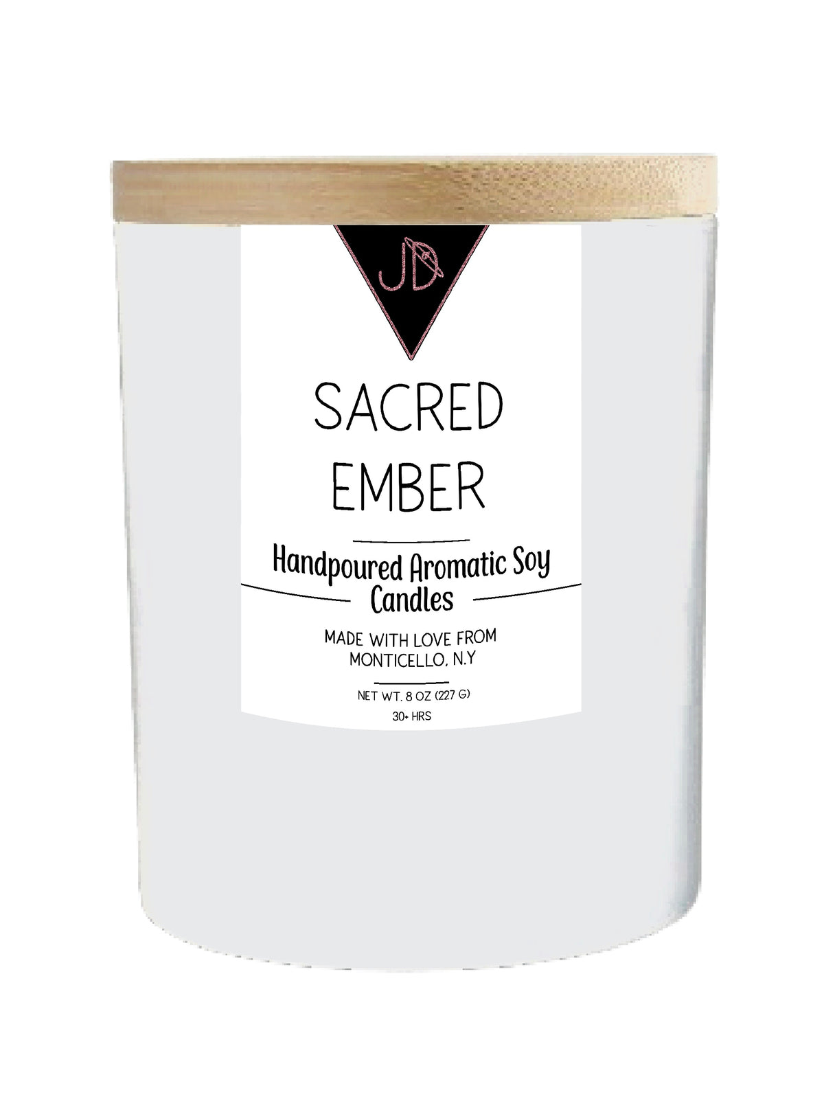 Warm spice curling through smoke, like an old ritual passed down. Sacred Ember opens with black pepper, clove leaf, and nutmeg, softened by a calming layer of lavender. It settles into a rich, resinous base of cedarwood, tonka bean, patchouli, vanilla, amber, sandalwood, and olibanum.
This one is deep and enveloping — perfect for grounding practices, meditation, or simply slowing down at the end of the day.
Hand-poured in small batches in Monticello, NY using clean-burning soy wax and a cotton wick, Sa