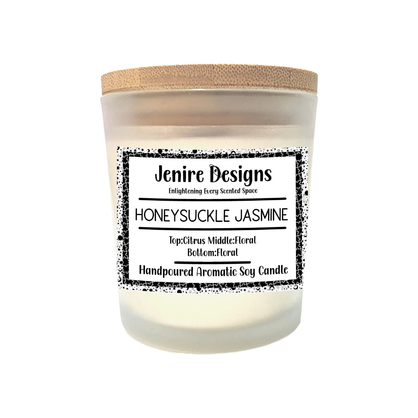 Dive into the refreshing aroma of citrus, followed by the seductive whisper of jasmine and the sweet scent of honeysuckle in full bloom. This opulent fragrance is enhanced by the soft notes of rose petals, weaving a tapestry of scents. The zesty top notes of citrus, the floral heart, and the cozy base notes meld to forge an enchanting ambiance with each lighting of this elegant candle. From the lively citrus to the rich and mesmerizing aromas of jasmine and honeysuckle, every tier of this scent carries you