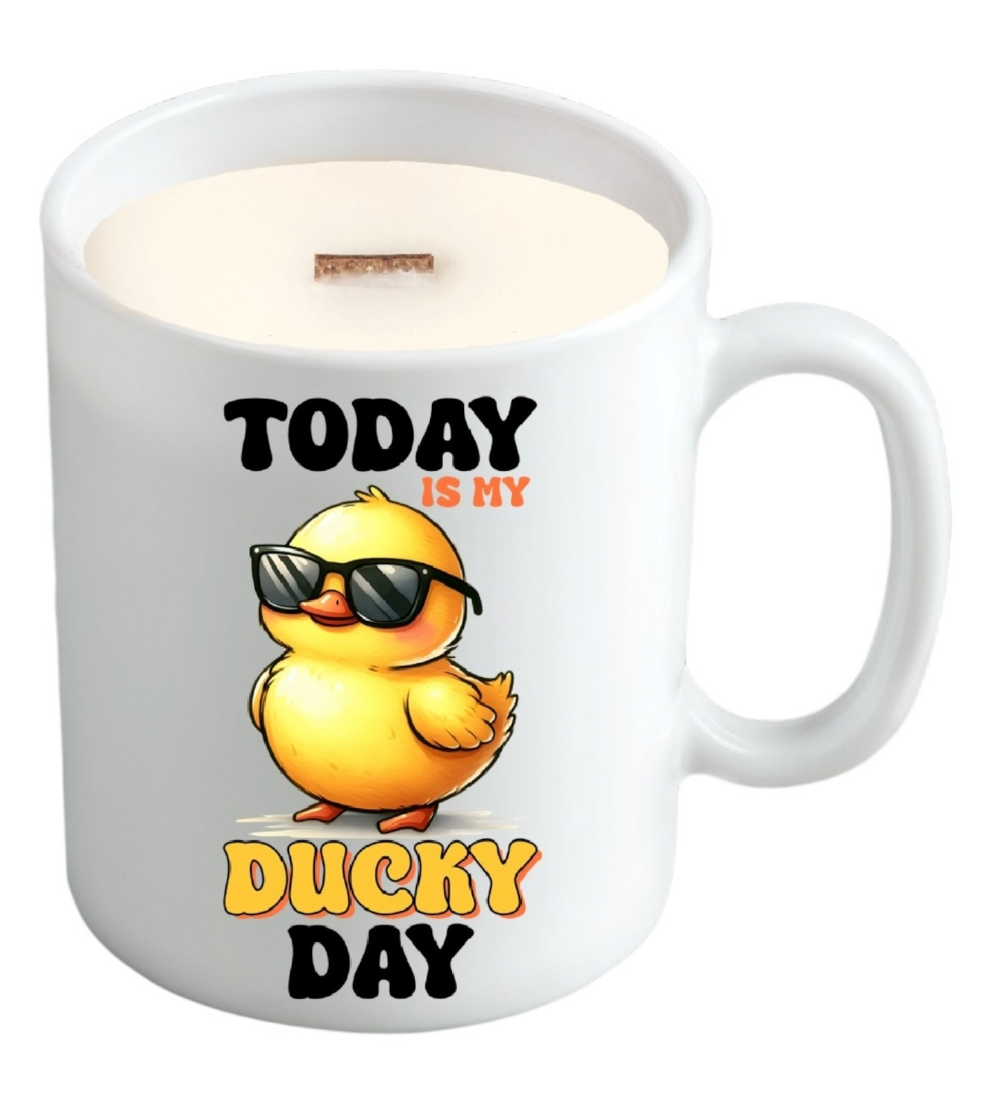 Today Is My Ducky Day – Funny Duck-Themed Soy Candle in Reusable Mug | Berry Blue type Scent • Crackling Wood Wick
