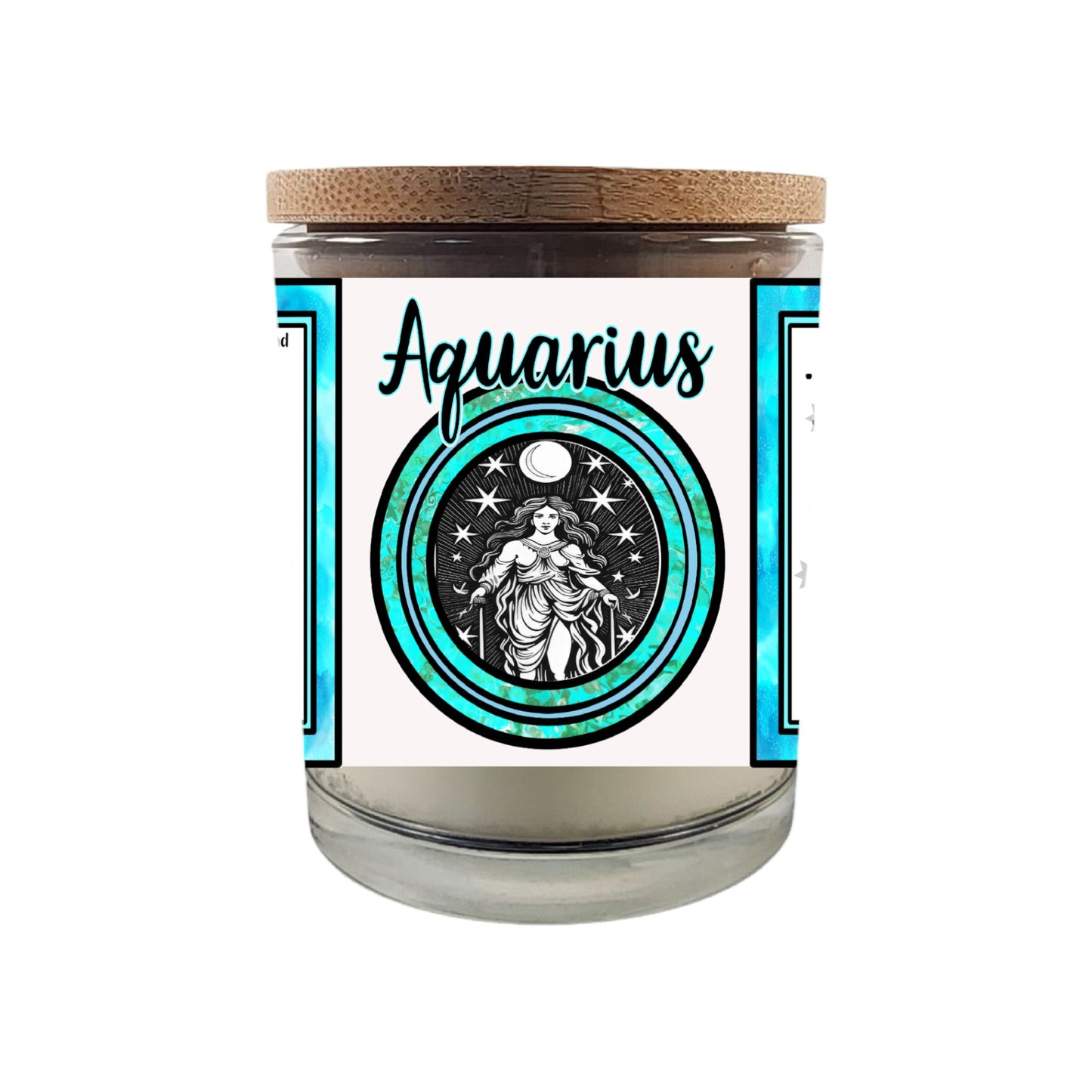 Aquarius Zodiac Candle – 8 oz Crackling Wood Wick Soy Candles| Visionary and Independent | Astrology Gift for January and February Birthdays | and Printed Horoscope Reading