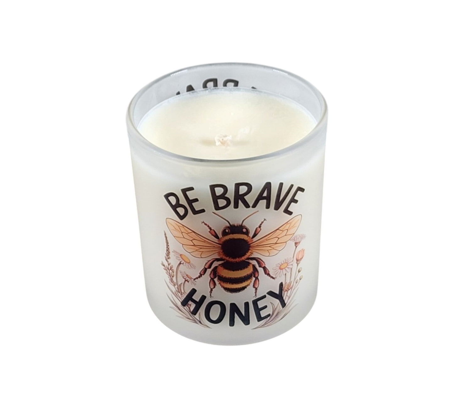 Be Brave, Honey | Cocoa Cashmere Type Soy Candle | 8 oz | Sublimated Glass Jar | Jenire Designs