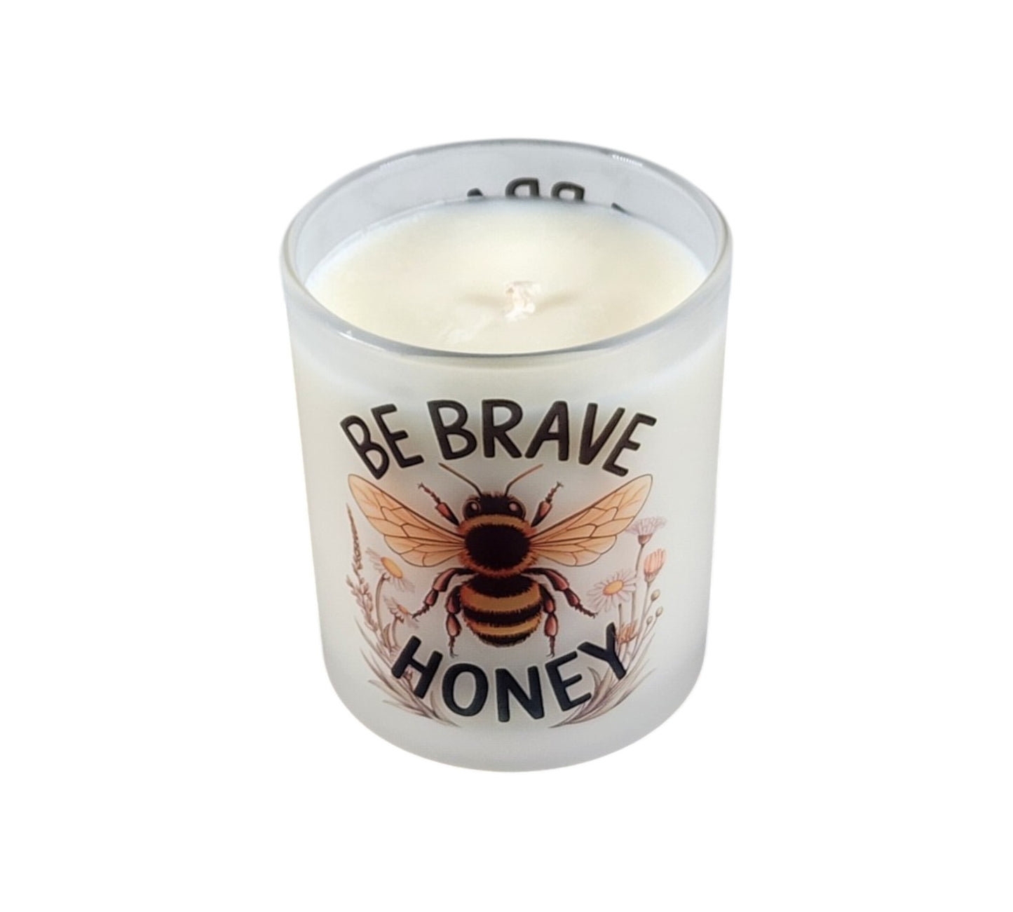 Be Brave, Honey | Cocoa Cashmere Type Soy Candle | 8 oz | Sublimated Glass Jar | Jenire Designs