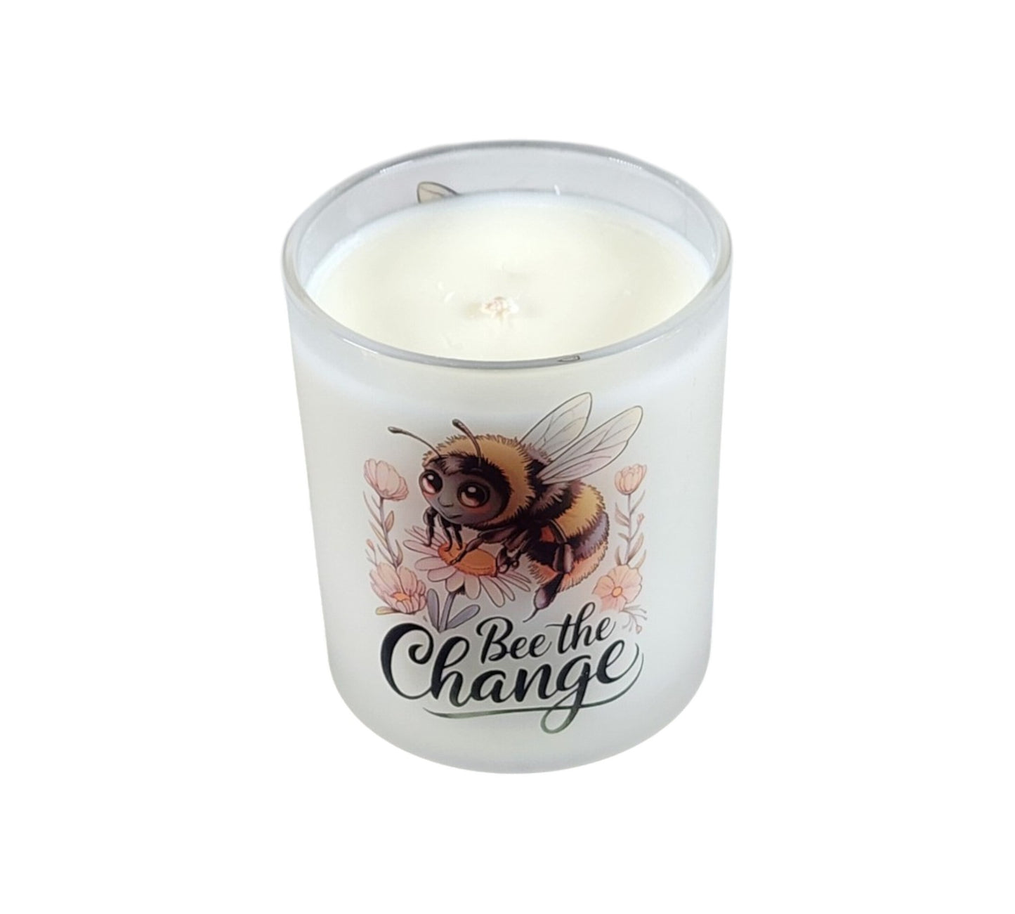 Bee the Change | Japanese Cherry Blossom Type Soy Candle | 8 oz | Sublimated Glass Jar | Jenire Designs