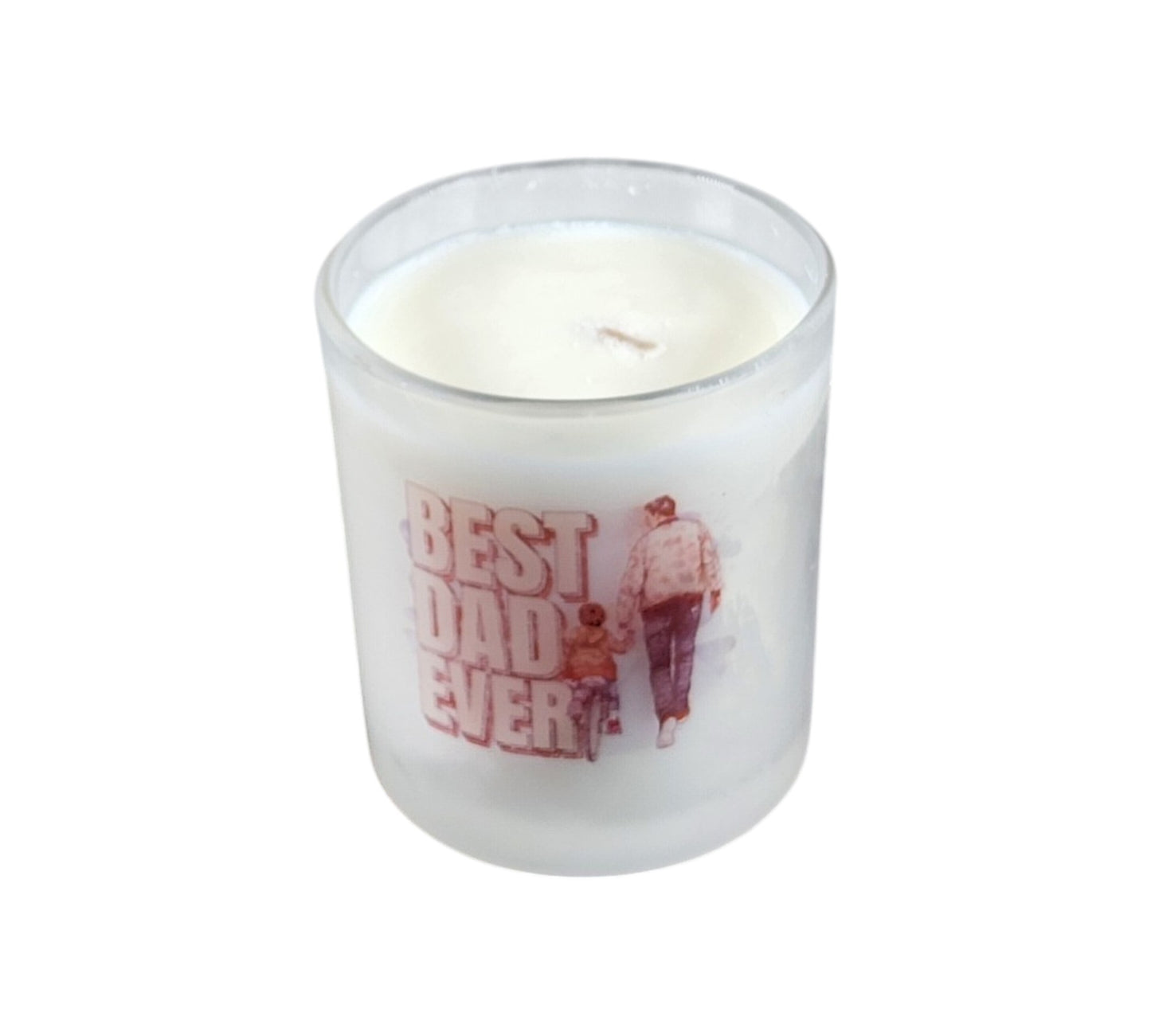 Best Dad Ever | Cool Waters Type Soy Candle | 8 oz | Sublimated Glass Jar | Jenire Designs