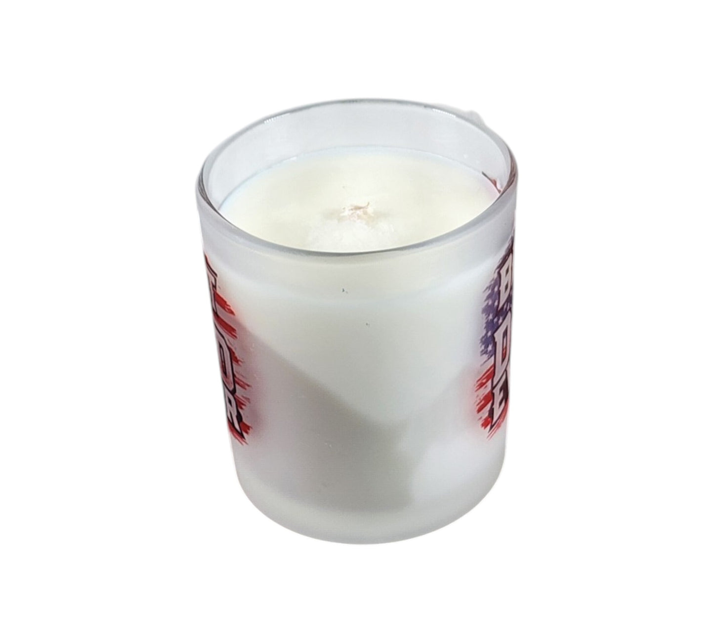 Best Dad Ever | Palo Santo Patchouli Type Soy Candle | 8 oz | Patriotic Edition | Sublimated Glass Jar | Jenire Designs