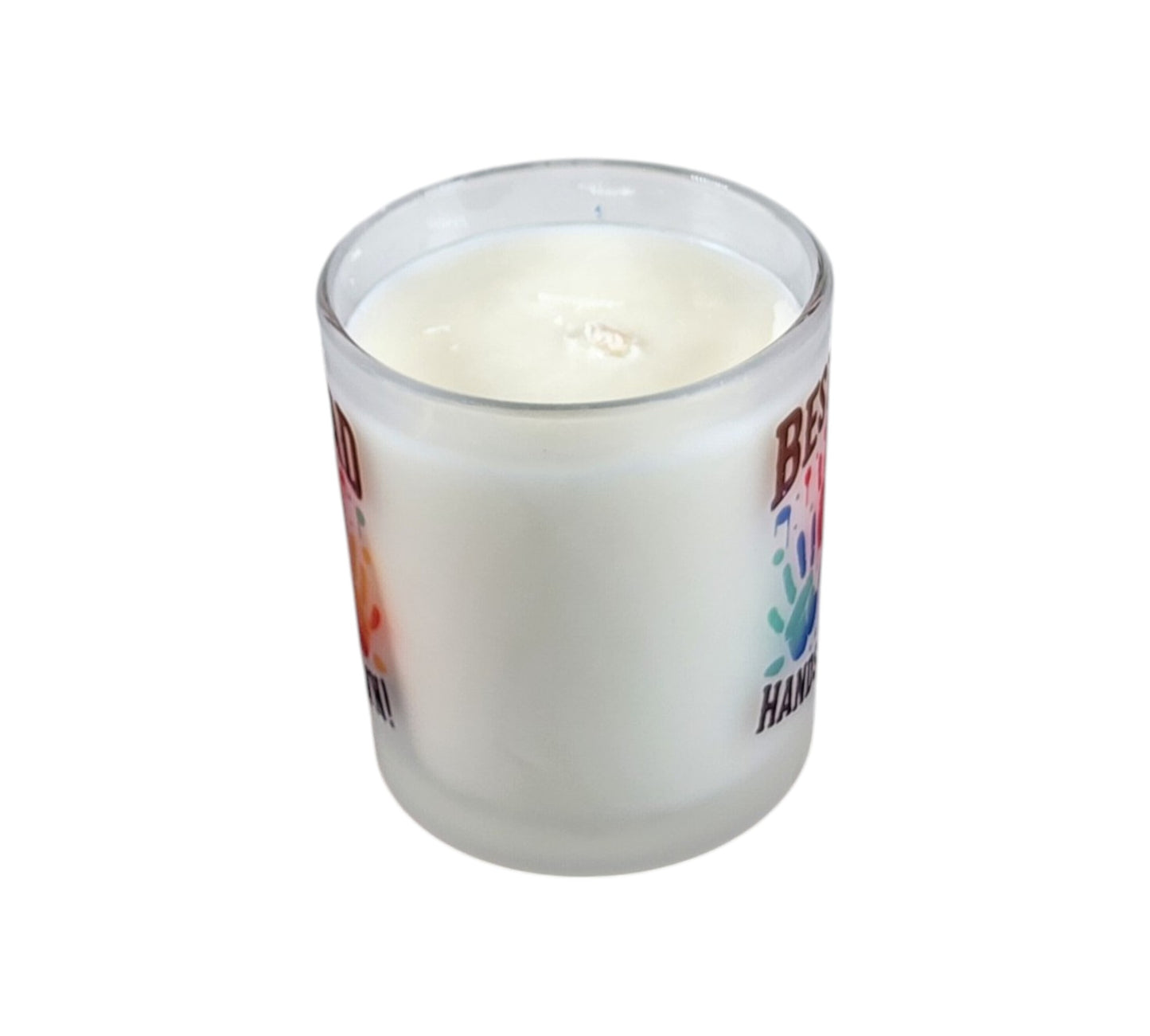 Best Dad Hands Down | Palo Santo Patchouli Type Soy Type Candle | 8 oz | Sublimated Glass Jar | Jenire Designs