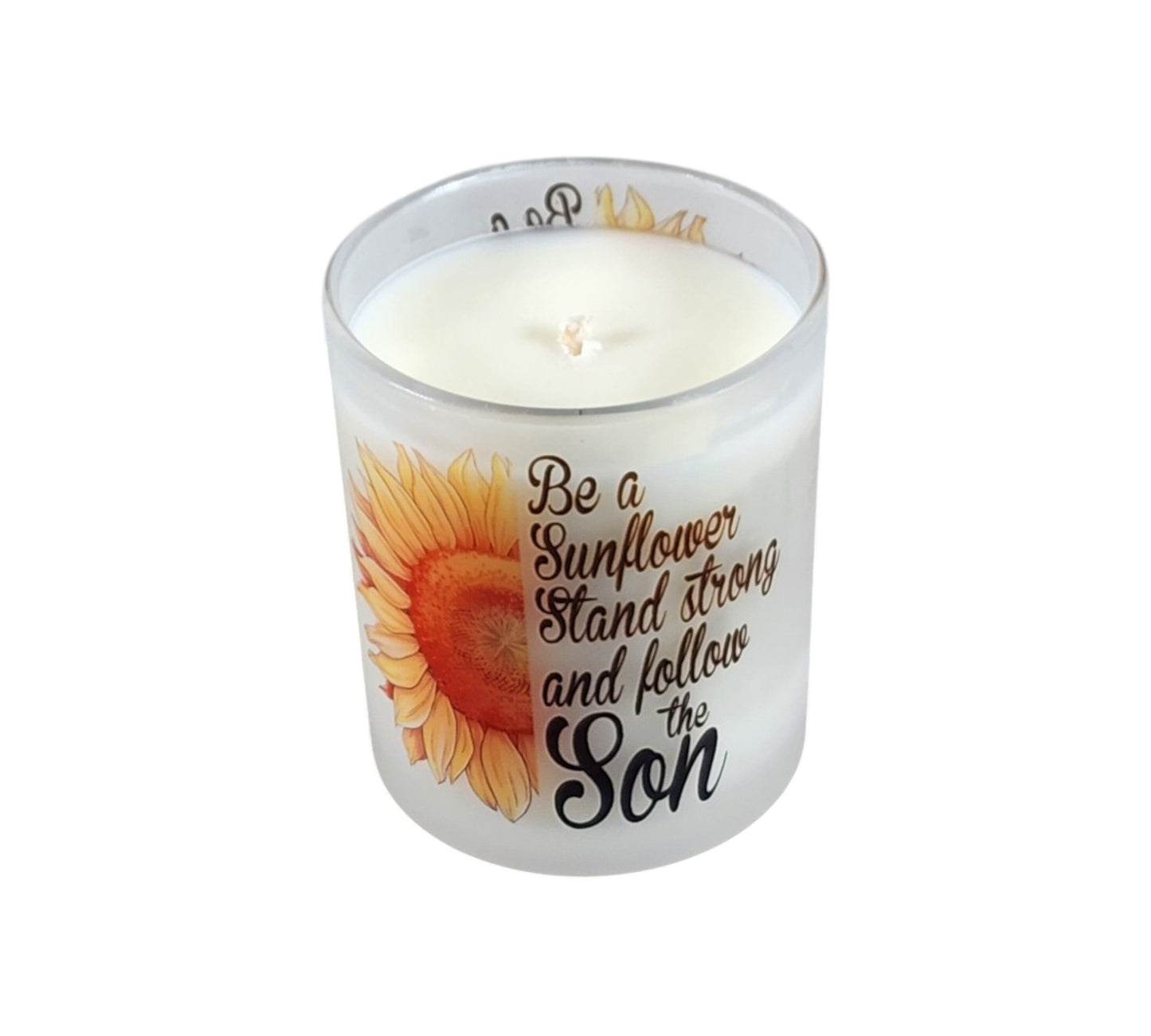 Be the Sunflower | Japanese Cherry Blossom Type Soy Candle | 8 oz | Sublimated Glass Jar | Jenire Designs