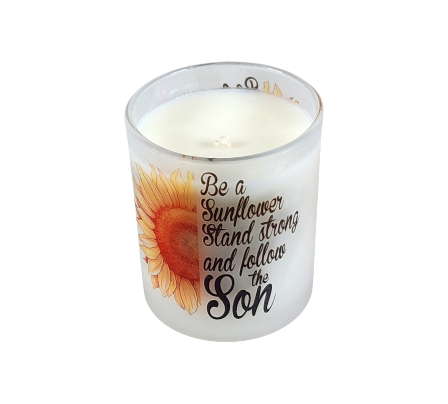 Be the Sunflower | Japanese Cherry Blossom Type Soy Candle | 8 oz | Sublimated Glass Jar | Jenire Designs