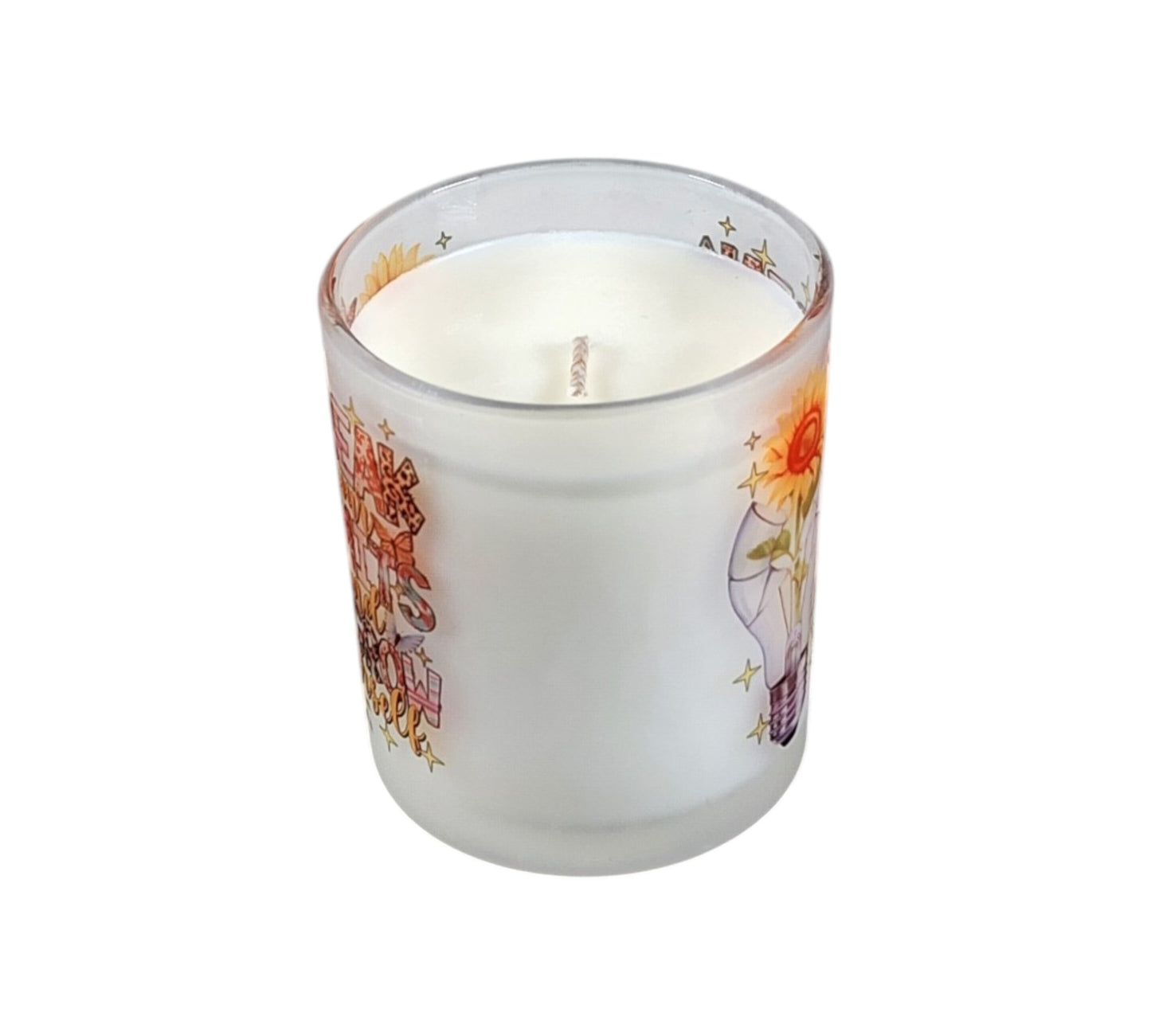 Break Your Limits & Outgrow Yourself | Coconut Mango Type Soy Candle | 8 oz | Sublimated Glass Jar | Jenire Designs