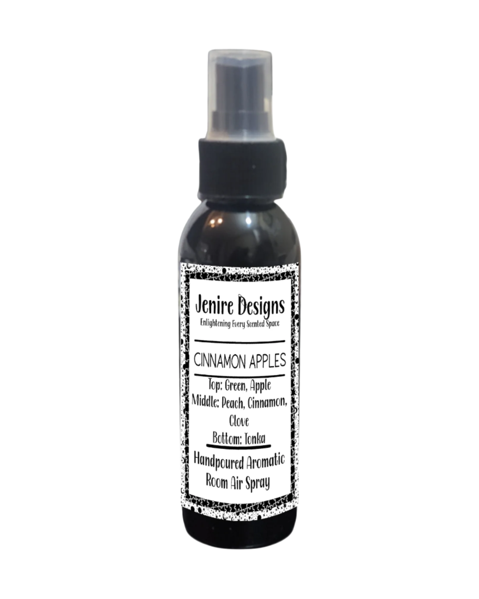 Transform your home into an inviting and cozy space with the warm, spicy and sweet scent of our Cinnamon &amp; Apples 4 oz Room Air Spray. Let the layers of crisp green apple, sweet peach, warm cinnamon, spicy clove, and rich tonka fill your senses and transport you to a thrilling adventure. Whether you're entertaining guests or enjoying a quiet evening by the fireplace, this exclusive soy candle is the perfect addition to any room. Feel the excitement and passion with every spray and embrace the delightful