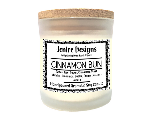 Cinnamon Bun Soy Candle (8 oz) – Hand-Poured Fresh Bakery Warmth with a Crackling Wood Wick