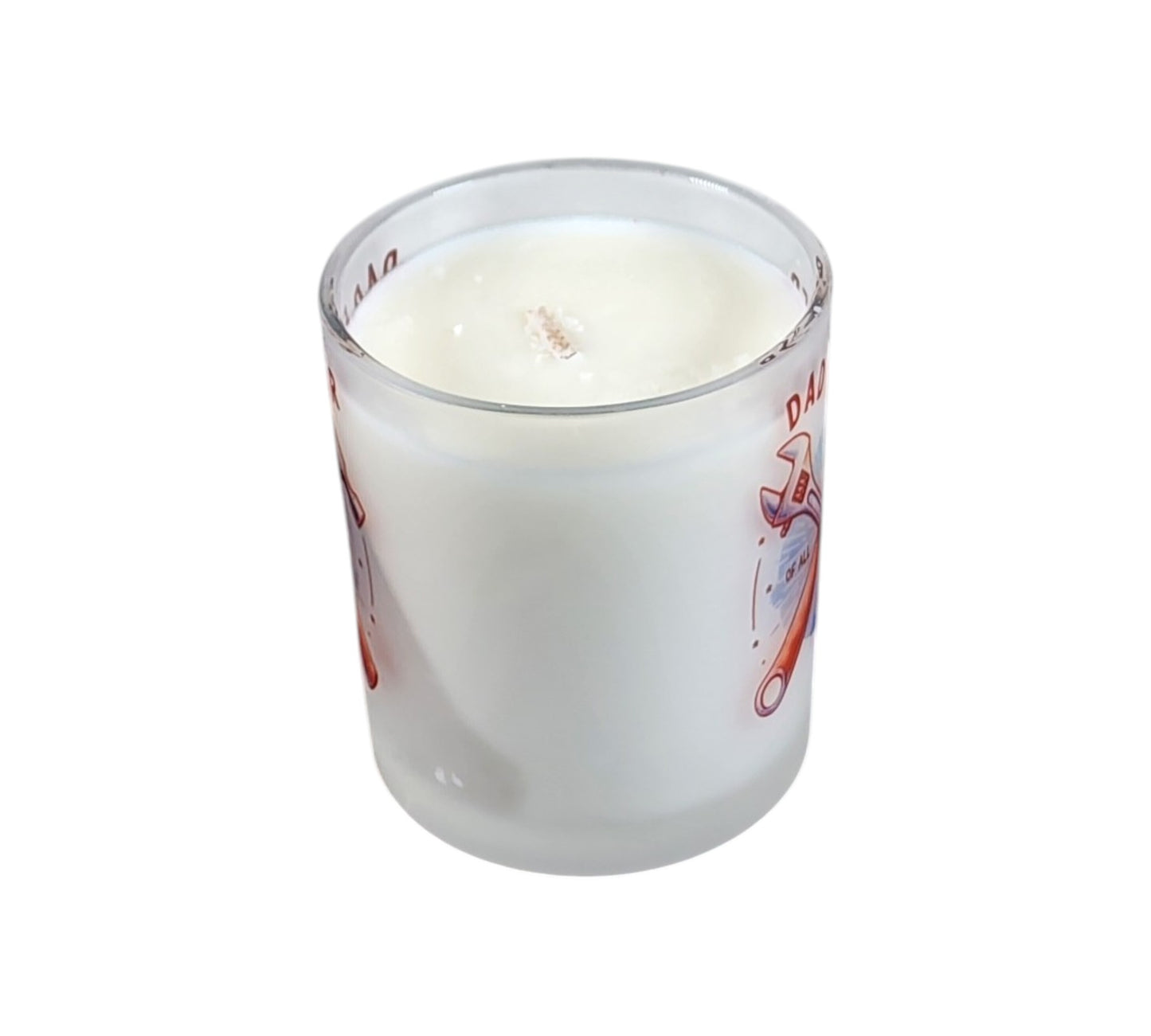 Dad Fixer of All Things | Mahogany Teakwood Type Soy Candle | 8 oz | Sublimated Glass Jar | Jenire Designs