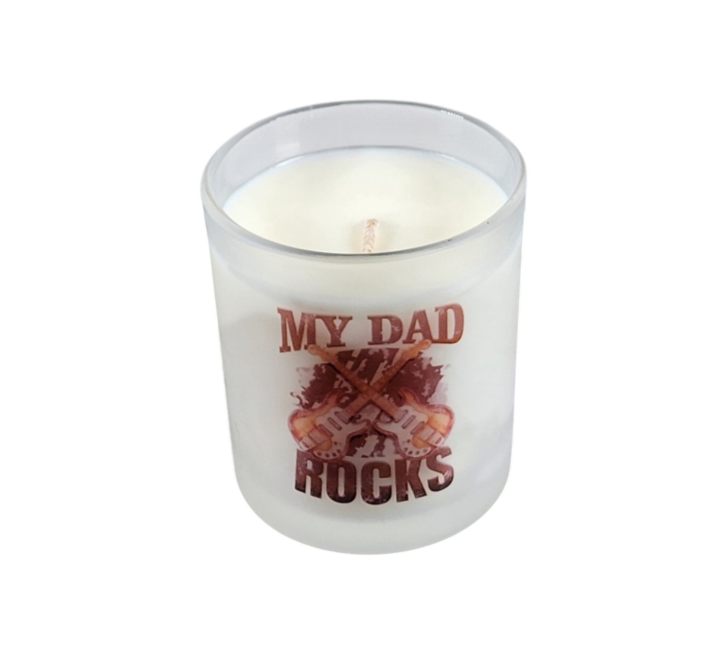 My Dad Rocks | Cool Waters Type Soy Candle | 8 oz | Sublimated Glass Jar | Jenire Designs