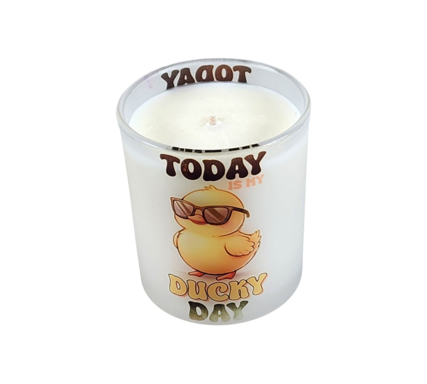 Today is My Ducky Day | Mahogany Teakwood Type Soy Candle | 8 oz | Sublimated Glass Jar | Jenire Designs