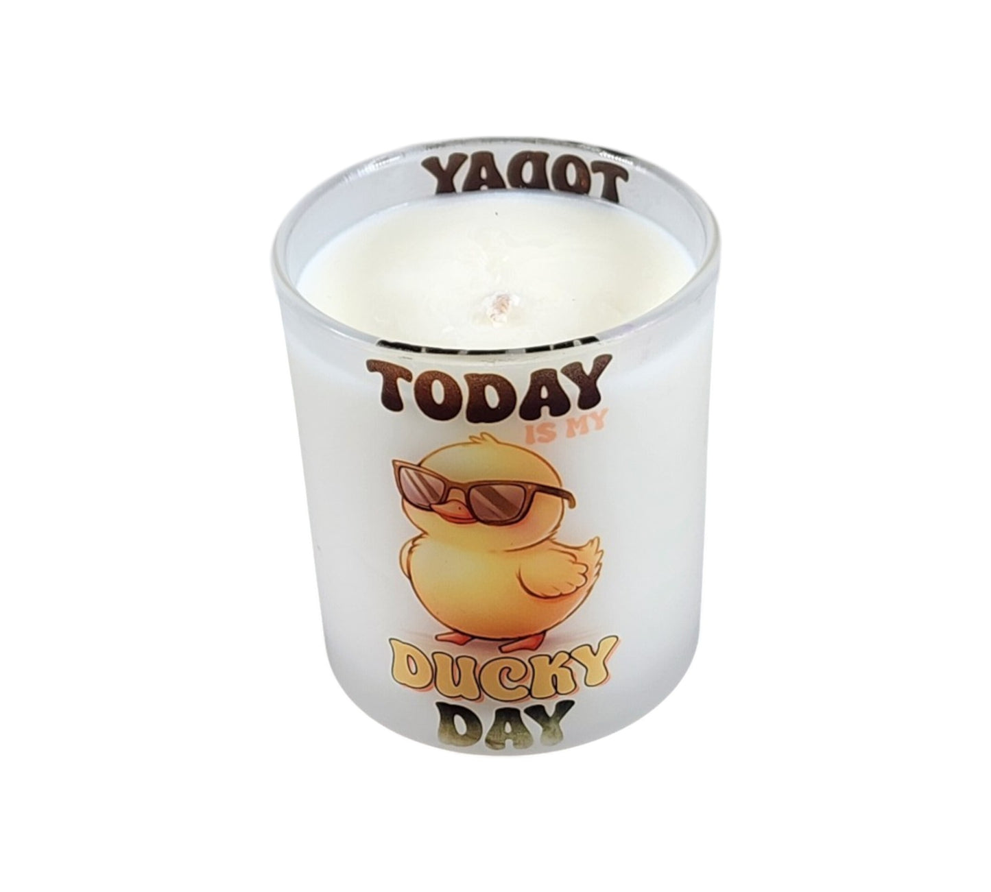 Today is My Ducky Day | Mahogany Teakwood Type Soy Candle | 8 oz | Sublimated Glass Jar | Jenire Designs