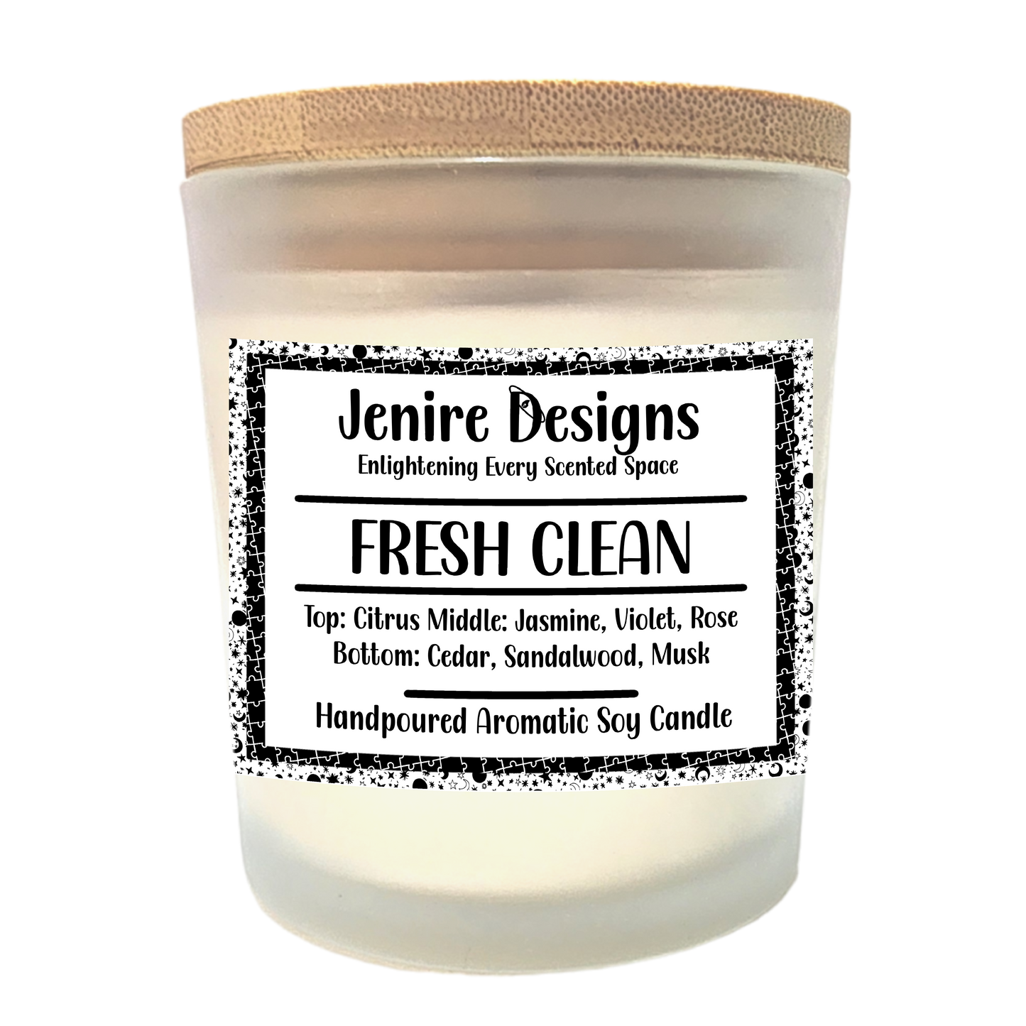 Ignite uplifting clarity with a scent that feels like freshly laundered linen and open skies.

Step into a space of pure refreshment with the Fresh Clean Soy Candle, a hand-poured artisan candle inspired by the timeless comfort of Irish Spring®. Crafted with natural soy wax and a crackling wood wick, it blends crisp brightness with grounding warmth for a fragrance that lingers in memory.

Scent Profile That Refreshes & Renews:

Top Notes: Bergamot & Orange — sparkling citrus clarity

Heart Notes: Rose, Pine