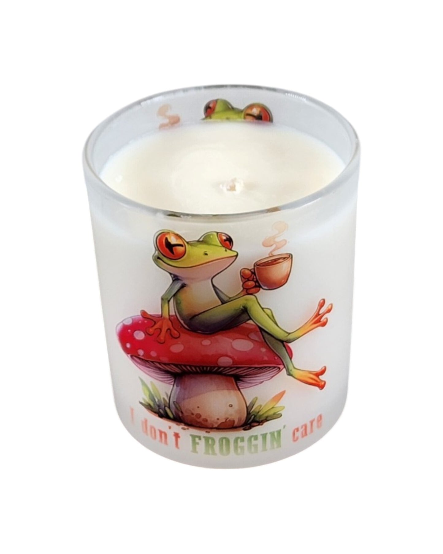I Don't Froggin Care | Garden Lilac Soy Candle | 8 oz | Sublimated Glass Jar | Jenire Designs