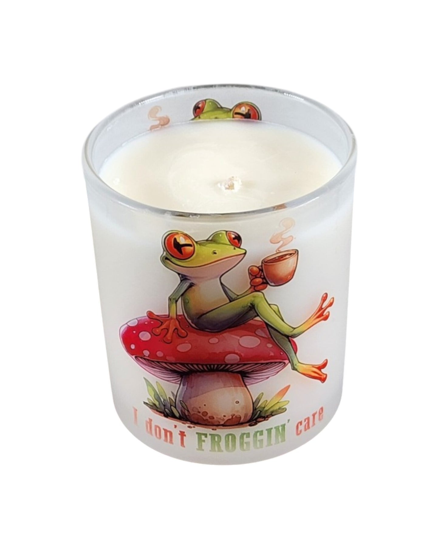 I Don't Froggin Care | Garden Lilac Soy Candle | 8 oz | Sublimated Glass Jar | Jenire Designs