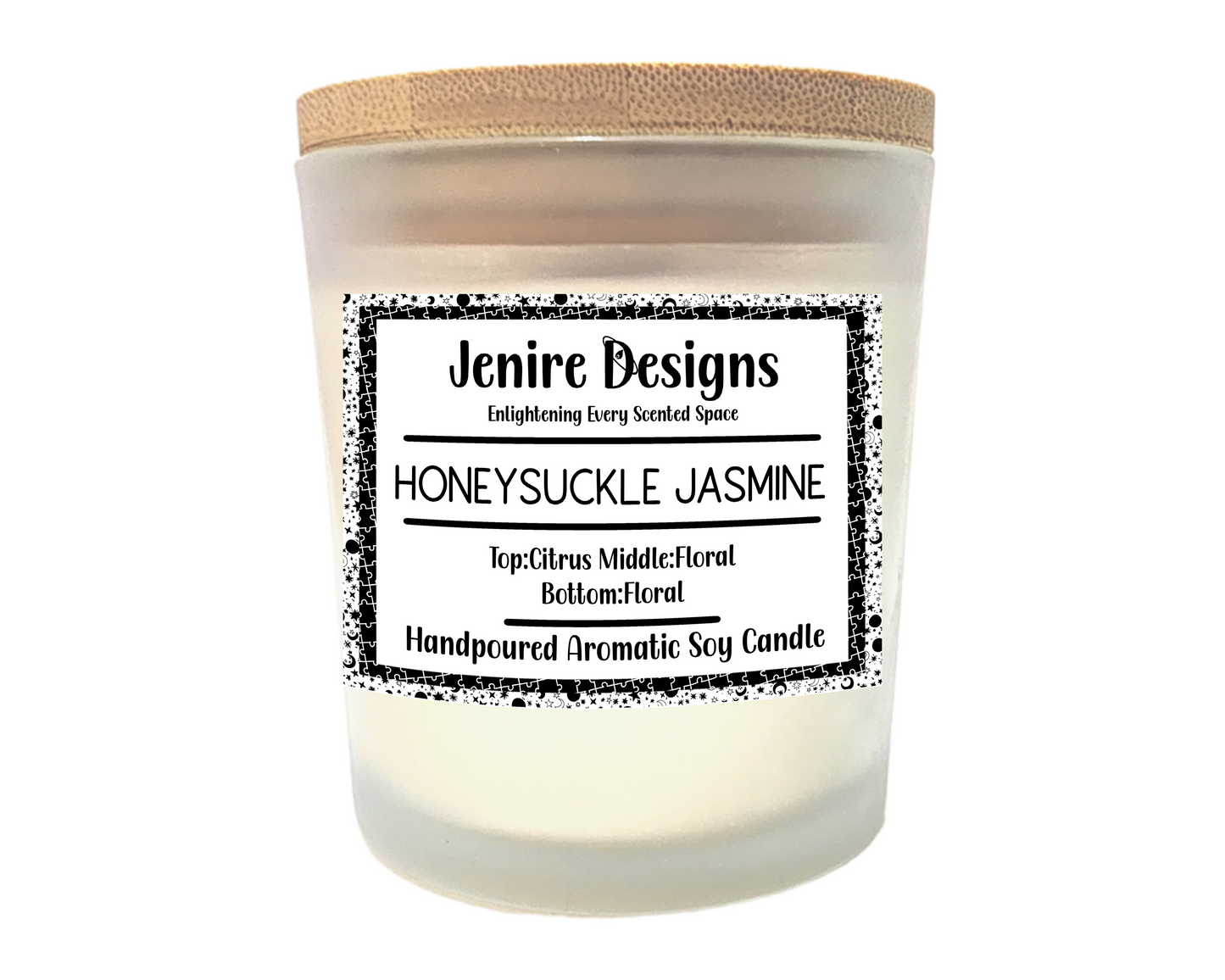 Let your space bloom—soft, bright, and utterly captivating.

Experience a fragrance that transports you to sunlit Southern gardens with our Honeysuckle Jasmine Candle—an artisan-crafted wick candle designed for both elegance and sensory delight.

Scent Profile That Blooms:

Top Notes: Lemon &amp; Ginger awaken the senses with bright, zesty freshness.

Heart Notes: Jasmine and Honeysuckle weave a dreamy, honey-sweet bouquet.

Base Notes: Violet, Powder, Amyris, and subtle Wood add depth and gentle warmth.&nb