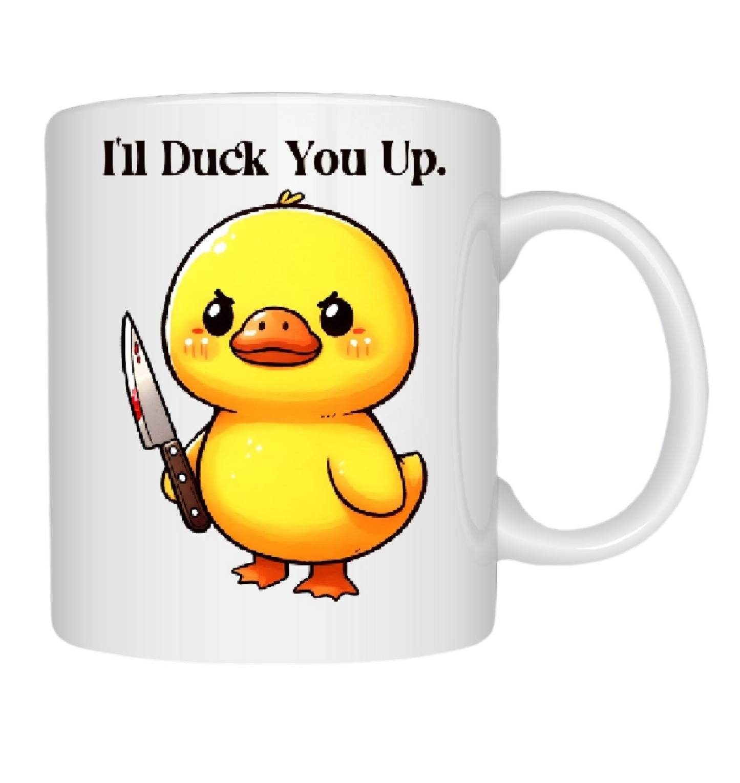 I’ll Duck You Up – Funny Soy Candle in Reusable Mug | Georgia Peach Scent + Crackling Wood Wick