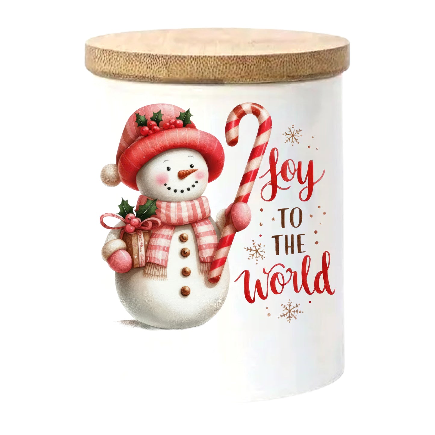 Joy to the World | Christmas Holiday Soy Candle in Reusable Ceramic | Winter Wonderland Scent + Crackling Wood Wick