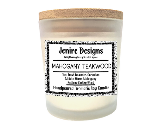 Light this and let the tranquility of a cozy lodge fill your space.

Indulge in the rich, sophisticated aroma of Mahogany Teakwood, a hand-poured soy candle designed to envelop your senses in a luxurious, grounding experience:

Soothing Scent Layers inspired by your description:

Top Notes: Fine mahogany and teakwood bring deep wooded sophistication

Heart Notes: Earthy cedar heightened with soft lavender for balance and a hint of floral calm

Base Notes: Subtle, grounding oakwood bringing an overall warm, 