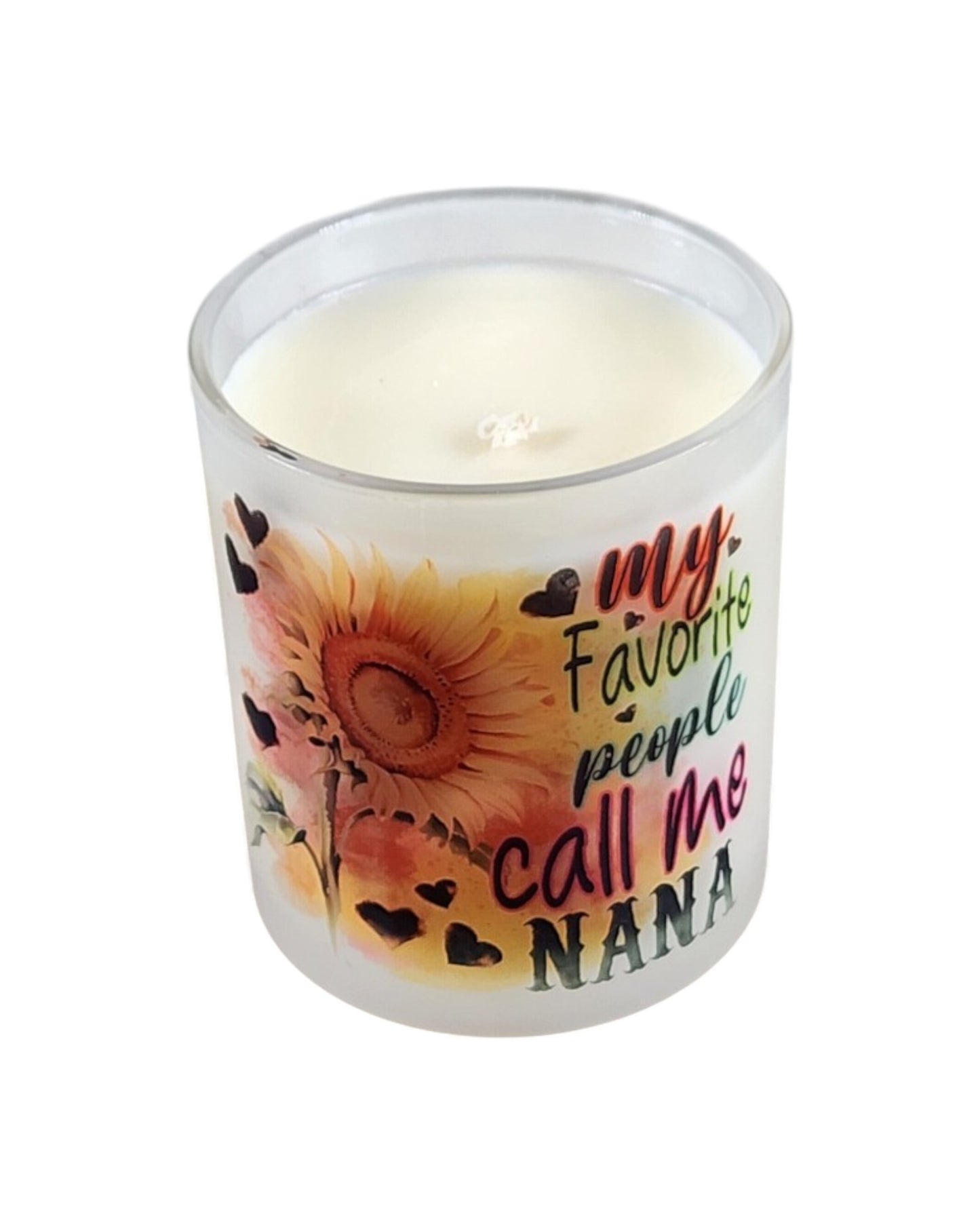 My Favorite People Call Me Nana | Cocoa Butter Cashmere Type Soy Candle | 8 oz | Sublimated Glass Jar | Jenire Designs