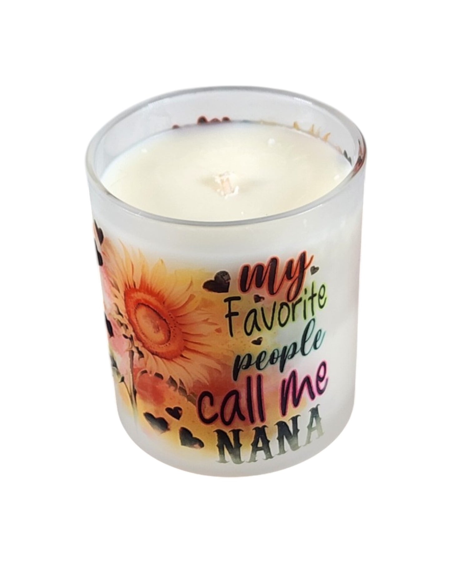 My Favorite People Call Me Nana | Cocoa Butter Cashmere Type Soy Candle | 8 oz | Sublimated Glass Jar | Jenire Designs
