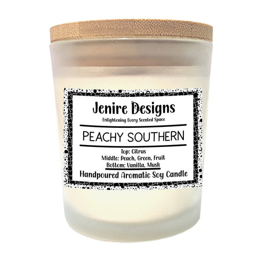 Peachy Southern Soy Candle (8 oz) – Sun-Kissed Peach & Magnolia Bloom a with Crackling Wood Wick • Free Shipping
