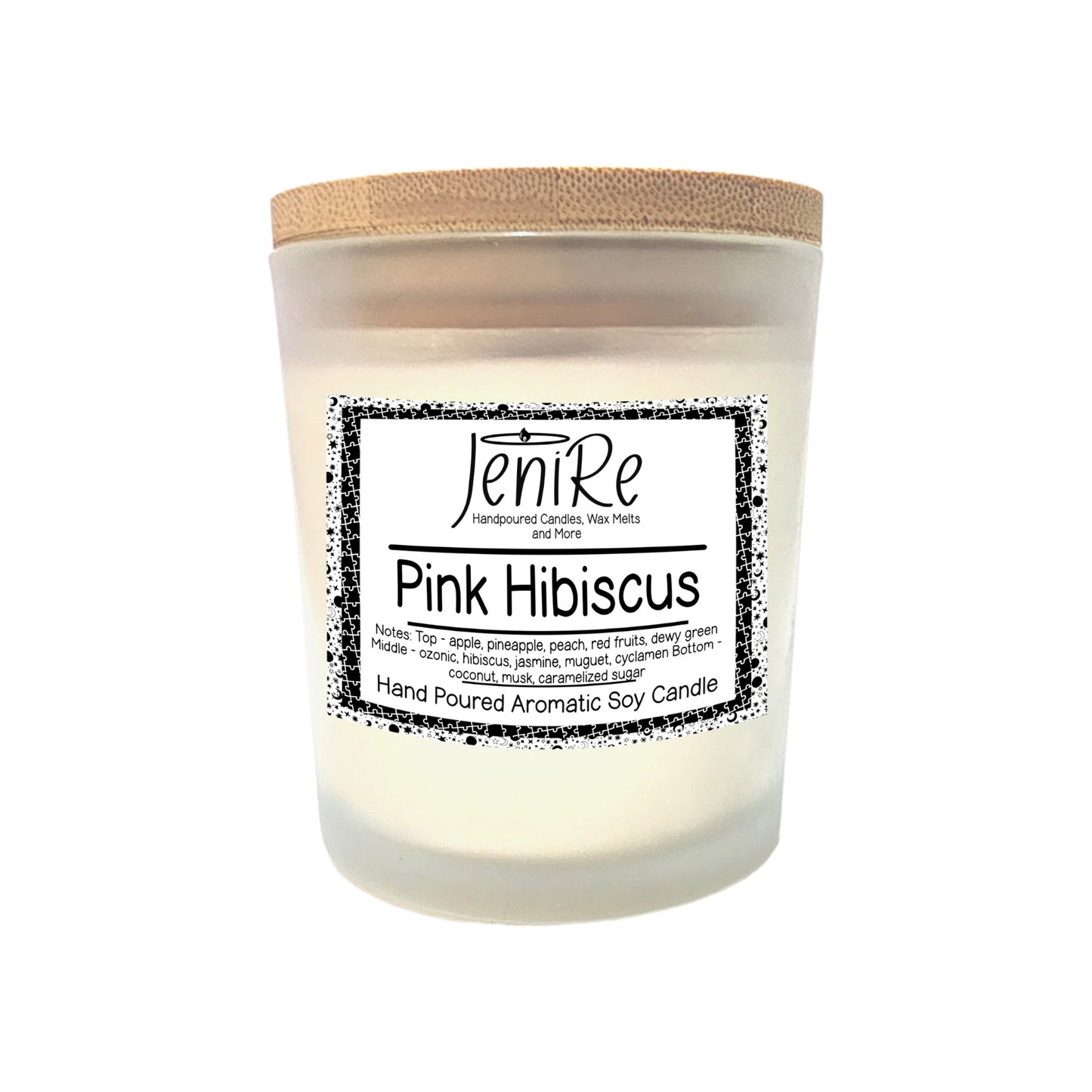 Pink Hibiscus, 8 oz, Soy Candles, Crackling Wood Wick, Tropical Aroma, Exquisite Scent, Succulent Fruits, Fresh Greens, Musky Base, Caramelized Sugar, Coconut, Well-Known Fragrance, Top Notes, Apple, Pineapple, Peach, Red Fruits, Dewy Green, Middle Notes, Ozone, Hibiscus, Jasmine, Maguet, Cyclamen, Base Notes, Captivating Richness, Overall Experience