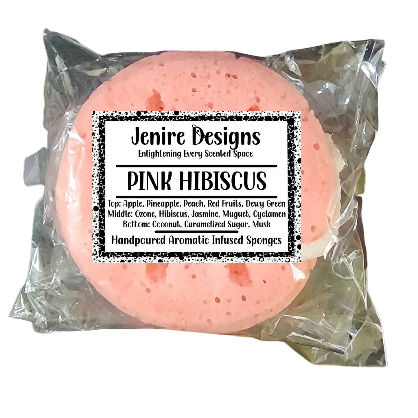 Indulge in a luxurious bath experience with Pink Hibiscus Infused 6 oz Body Bath Soap Sponge. Enhance your senses with top notes of apple and pineapple, a juicy middle of hibiscus and cyclamen, and a luscious base of coconut and caramelized sugar. Feel refreshed with hints of peach, red fruits, and ozone, while the dewy green and jasmine notes whisk you away to a serene paradise.

Elevate your bathing experience to a whole new level!

Due to amount of vanilla in fragrance oil sponge color maybe off 