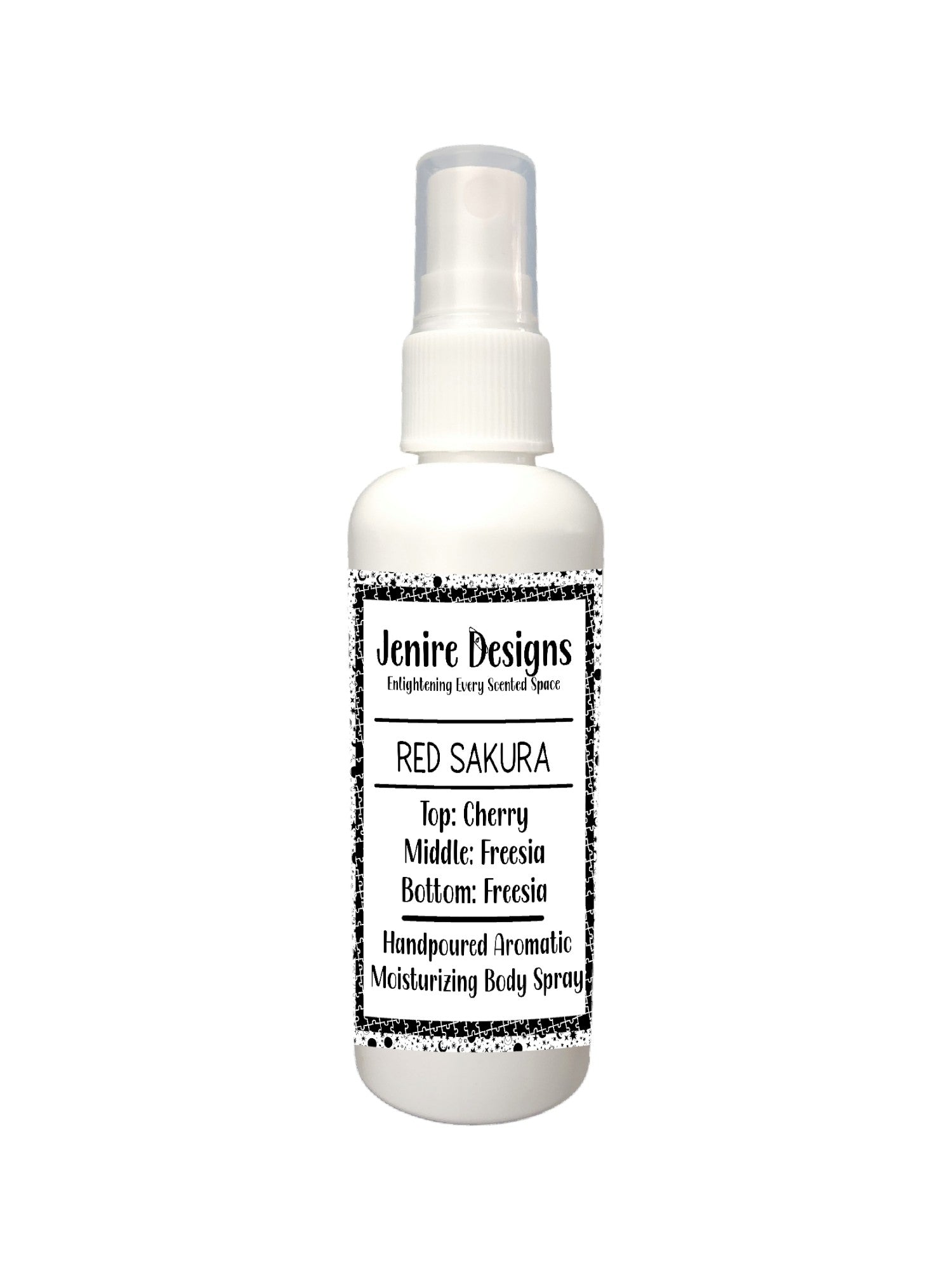 Discover a captivating blend of blooming floral scents with hints of zest in our 3.5oz Moisturizing Spray. Delight in the unfolding of cherry blossom and freesia, revealing a rich blend of sandalwood, oak, and fruit wood. A touch of clear musk and deep amber adds a subtle sensuality, culminating in a mesmerizing finale. Inspired by the esteemed Japanese Cherry Blossom fragrance, this aroma will enchant your senses.