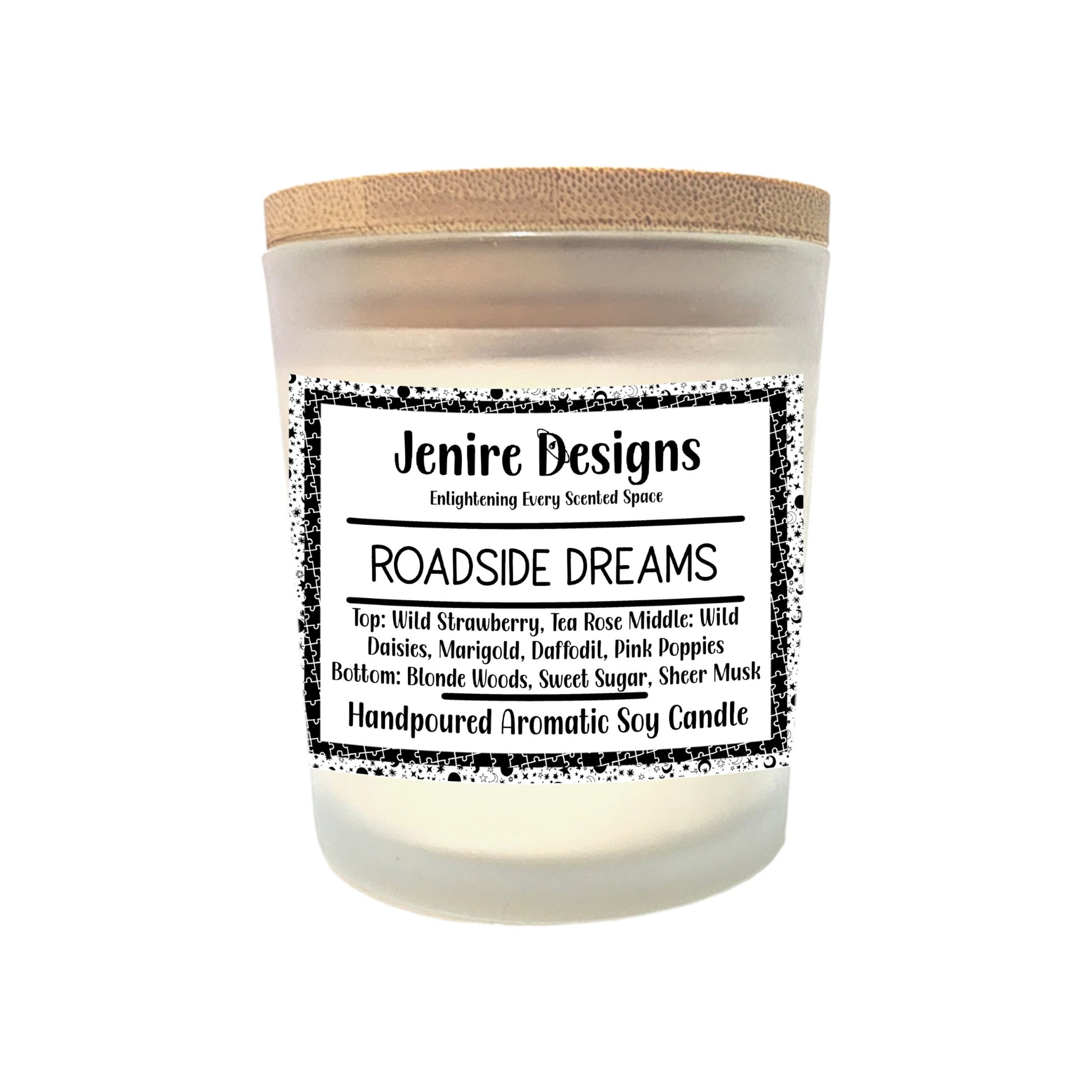 Bask in the glow of the late afternoon sun as it illuminates the rolling hills, now a vibrant tapestry of wildflowers. Daisies, daffodils, and pink poppies dance in the light, their beauty enhanced by the essence of wild strawberry and sheer musk. Experience the ultimate indulgence with our Roadside Dreams 8 oz Soy Crackling Wood Wick Candles. Ignite the wick and let the warmth of the sun's rays and the enchanting aroma of wildflowers—daisies, daffodils, and pink poppies—wrap around you. Inhale deeply and b