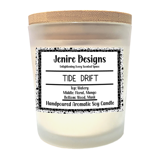 Tide Drift Soy Candle (8 oz) – Oceanic Breeze Blend with Crackling Wood Wick