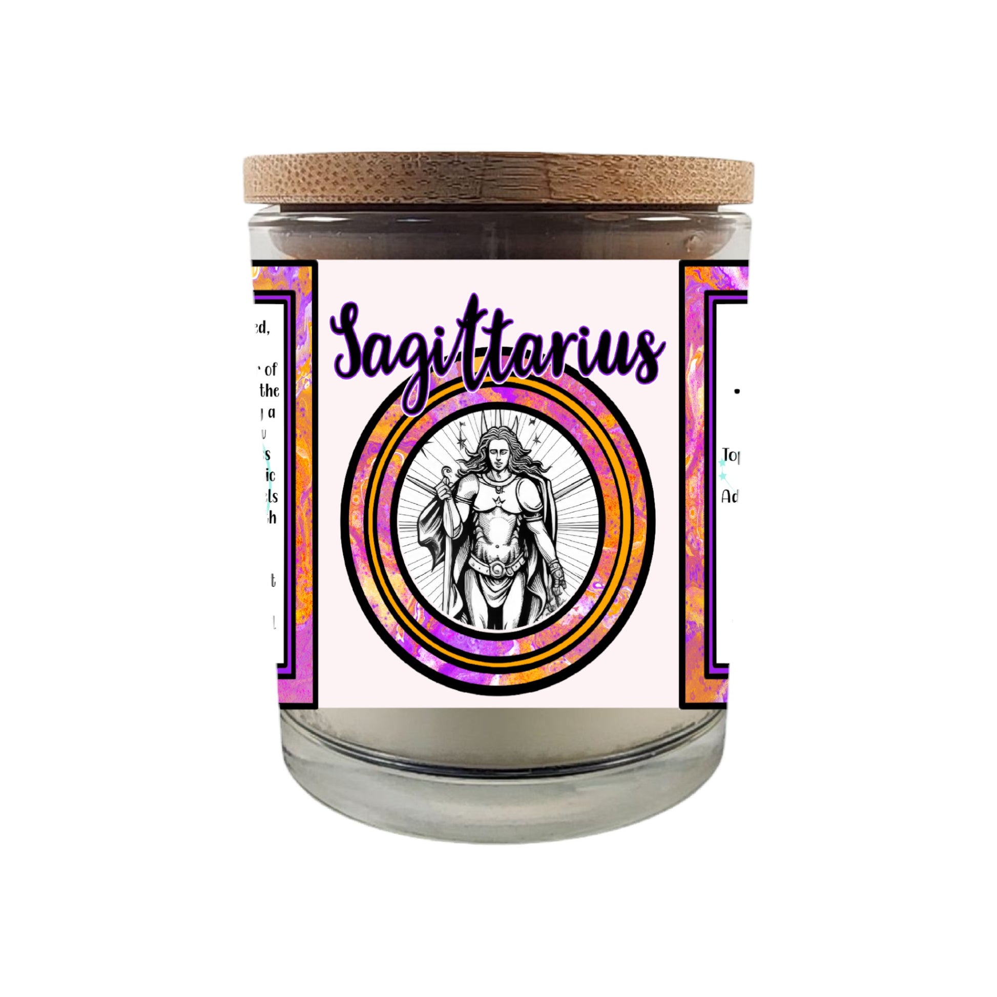 Celebrate the wild-hearted essence of Sagittarius with our 8 oz Crackling Wood Wick Soy Candle, designed to reflect the bold, curious nature of those born between November 22 and December 21. This astrology-inspired candle makes the perfect gift for November and December birthdays, igniting a sense of exploration, optimism, and fire sign vitality—paired with a personalized printed horoscope and  for the ultimate celestial experience.

Key Features:

Zodiac-Inspired Design: Crafted to embody Sag