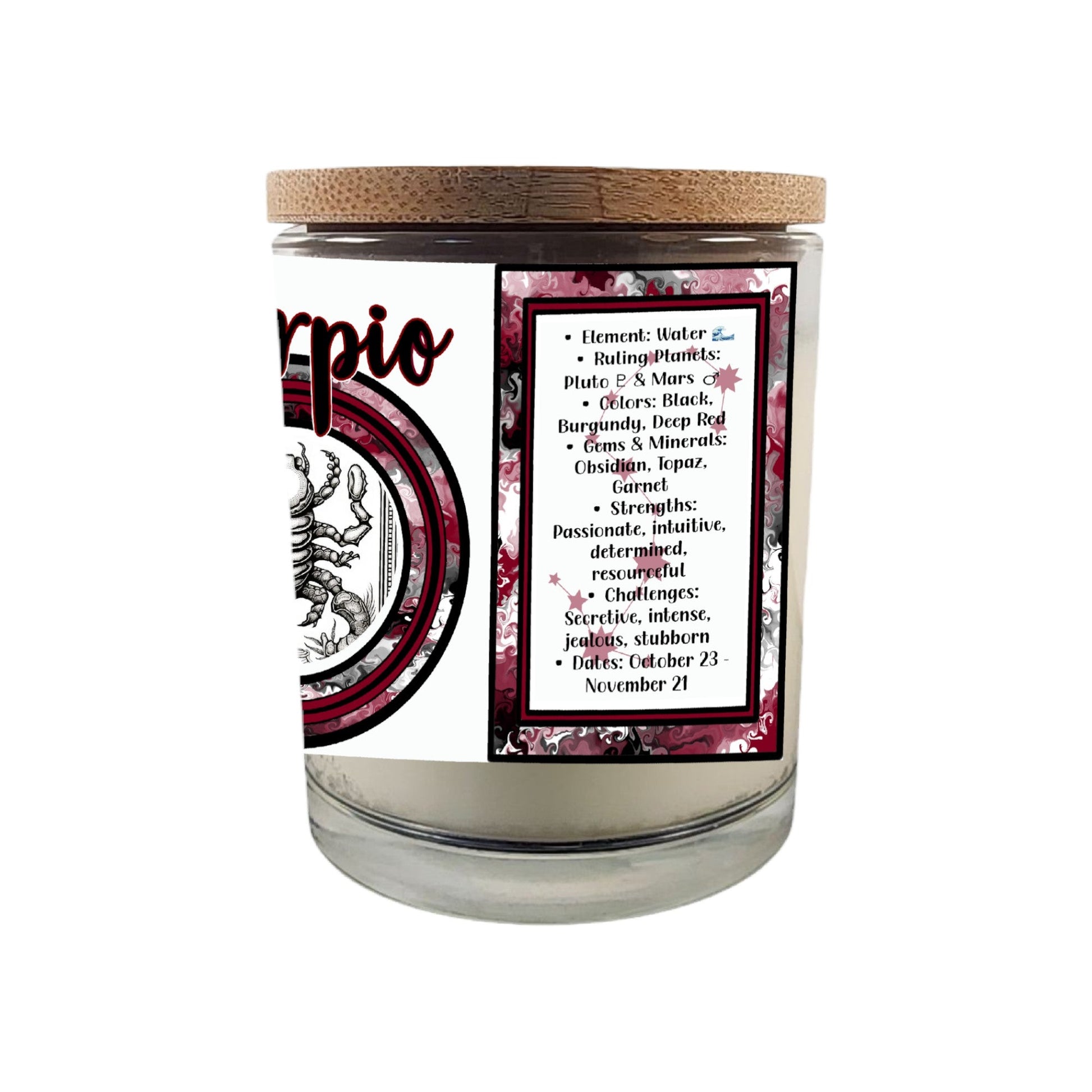 Celebrate the passionate and intense spirit of Scorpio with our 8 oz Crackling Wood Wick Soy Candle, thoughtfully crafted to embody the transformative and determined nature of those born between October 23 and November 21. This astrology-inspired candle is a perfect gift for October and November birthdays, bringing both atmosphere and astrological insight to your space.

Key Features:

Zodiac-Inspired Design: Tailored to reflect Scorpio’s mysterious and intense personality.

Crackling Wood Wick: Creates a c