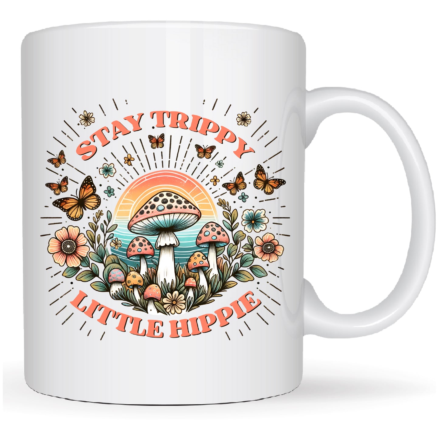 Stay Trippy Little Hippie – Soy Candle in Reusable Mug | Jamaica Me Crazy Scent + Crackling Wood Wick