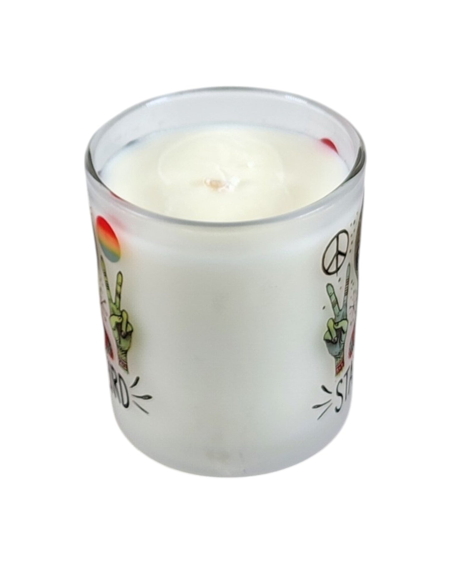 Stay Weird | Wildflower Type Soy Candle | 8 oz | Sublimated Glass Jar | Jenire Designs