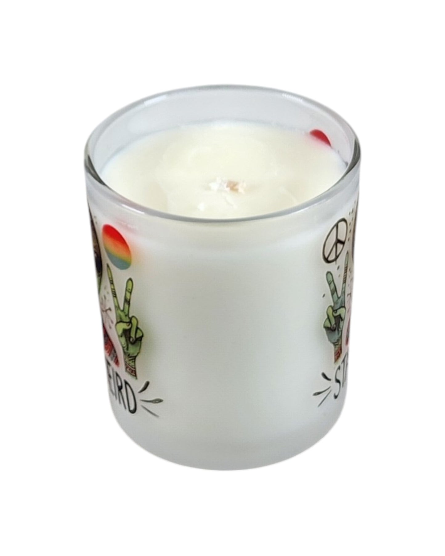 Stay Weird | Wildflower Type Soy Candle | 8 oz | Sublimated Glass Jar | Jenire Designs