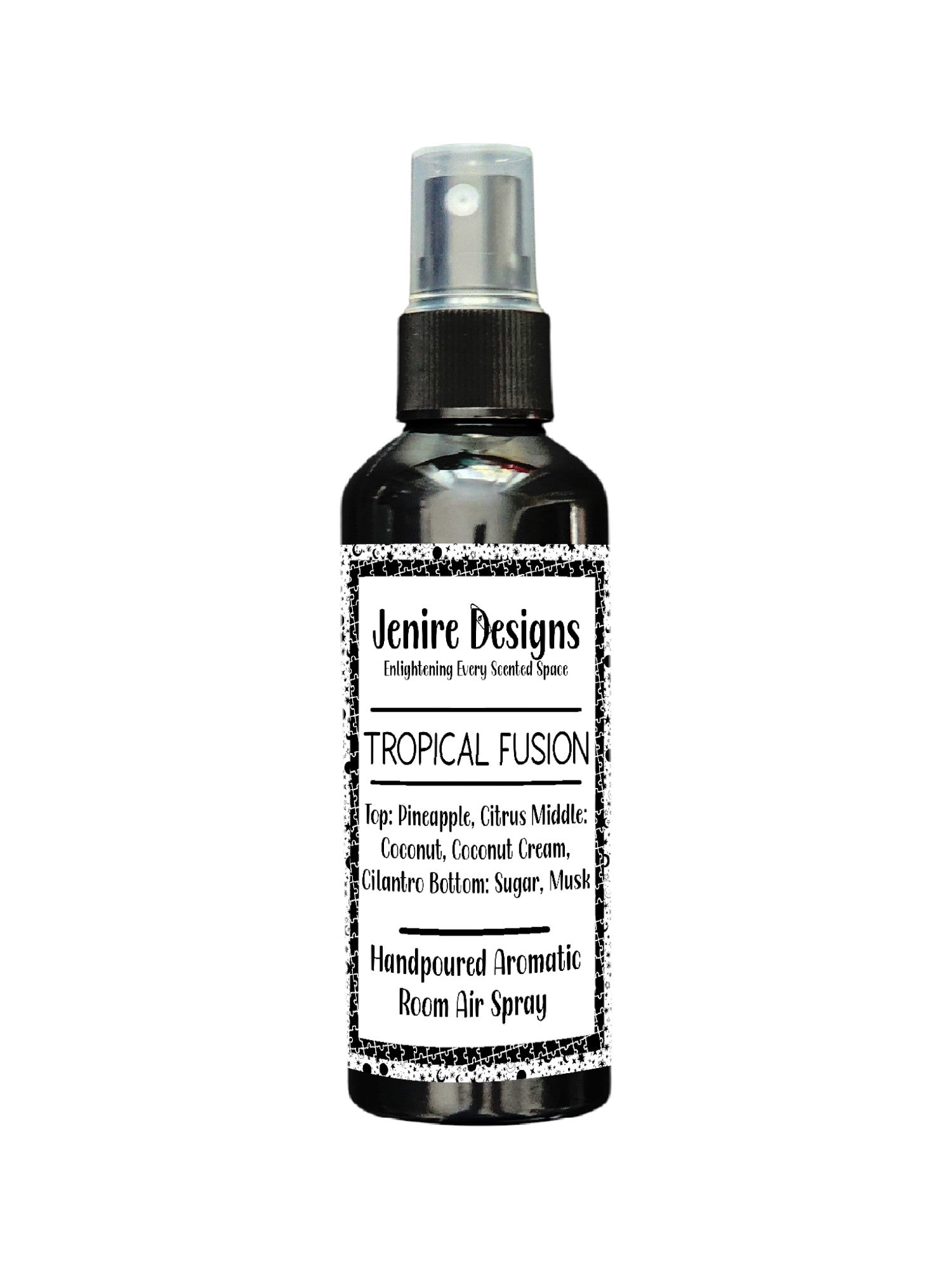 Immerse yourself in the tropical aroma of sweet island pineapple, zesty citrus, creamy coconut, and a touch of cilantro with our 3.5 Air Room Spray. The addition of sugarcane and musk enhances the already irresistible scent. Inspired by the renowned Pineapple Cilantro fragrance, our Tropical Fusion candles will instantly transport you to a paradise of warmth and relaxation.